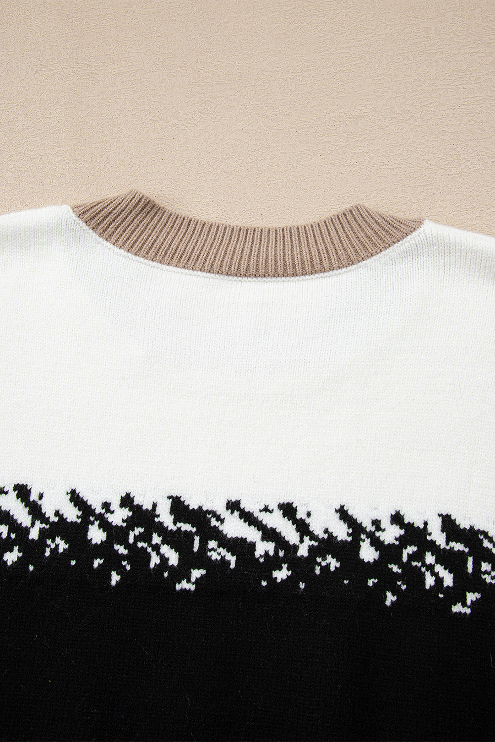 Black Stylish Color Block Pattern Drop Shoulder Sweater-TOPS / DRESSES-[Adult]-[Female]-2022 Online Blue Zone Planet