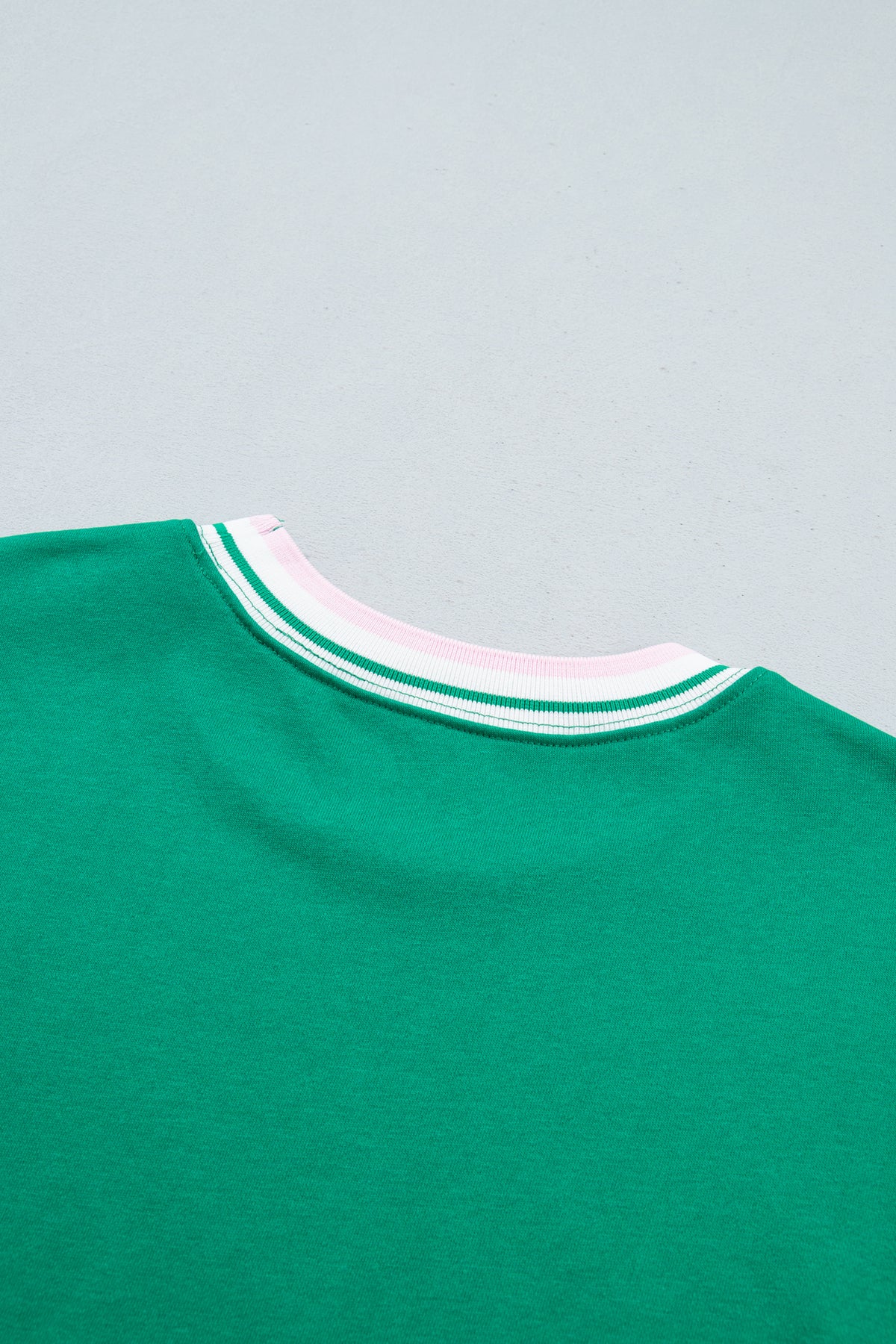 Bright Green Contrast Striped Trim Baggy Pullover Sweatshirt-Tops/Sweatshirts & Hoodies-[Adult]-[Female]-2022 Online Blue Zone Planet