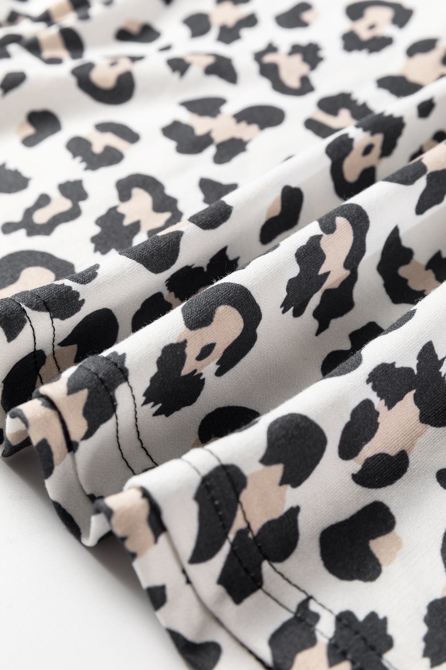 Black Color Block Leopard Patchwork Long Sleeve Casual Top-Tops/Long Sleeve Tops-[Adult]-[Female]-2022 Online Blue Zone Planet