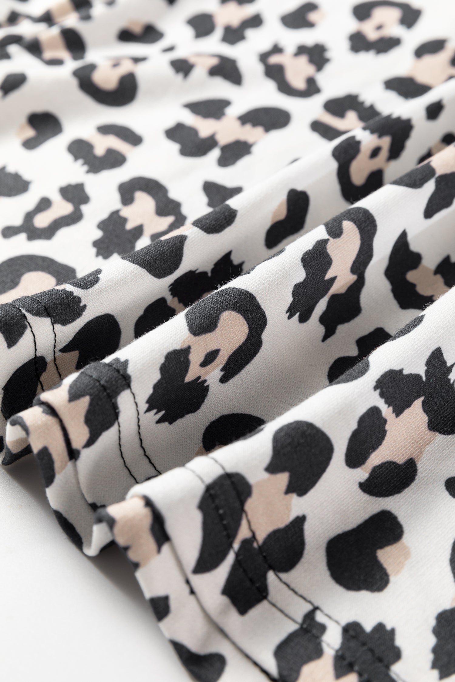 Black Color Block Leopard Patchwork Long Sleeve Casual Top-Tops/Long Sleeve Tops-[Adult]-[Female]-2022 Online Blue Zone Planet