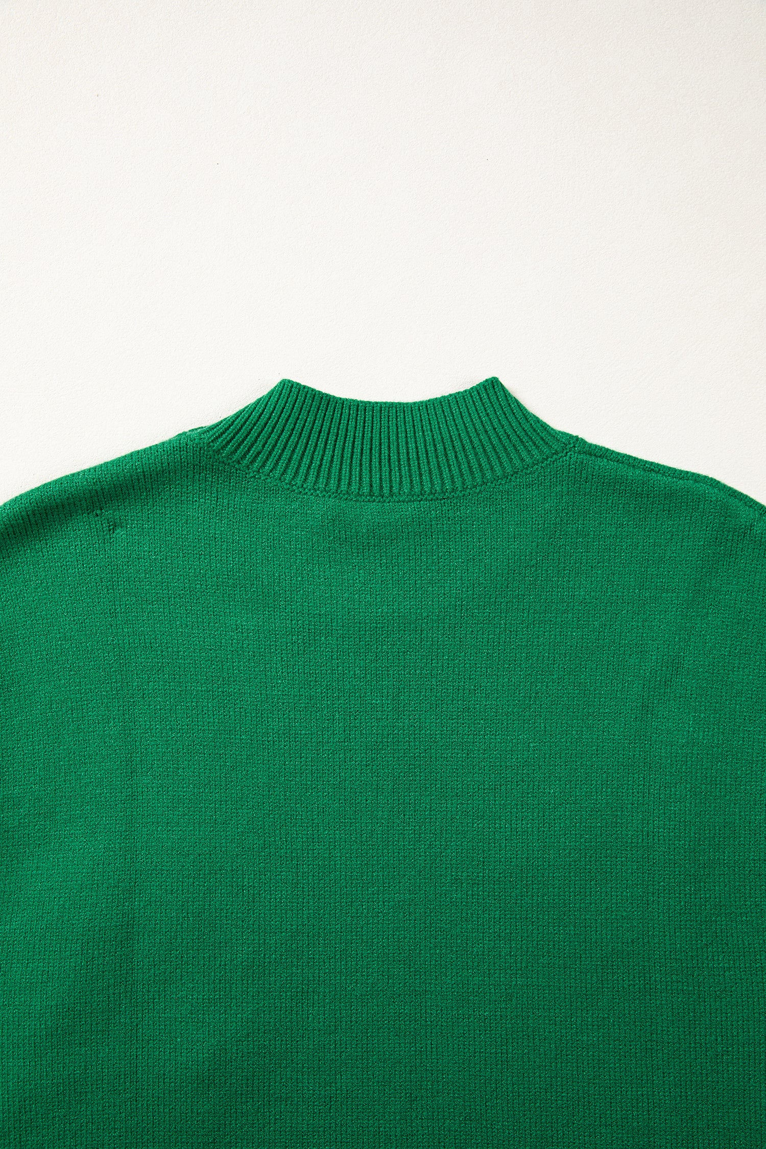 Bright Green Corded Horseshoes Ribbed Trim Mock Neck Short Sleeve Sweater-TOPS / DRESSES-[Adult]-[Female]-2022 Online Blue Zone Planet