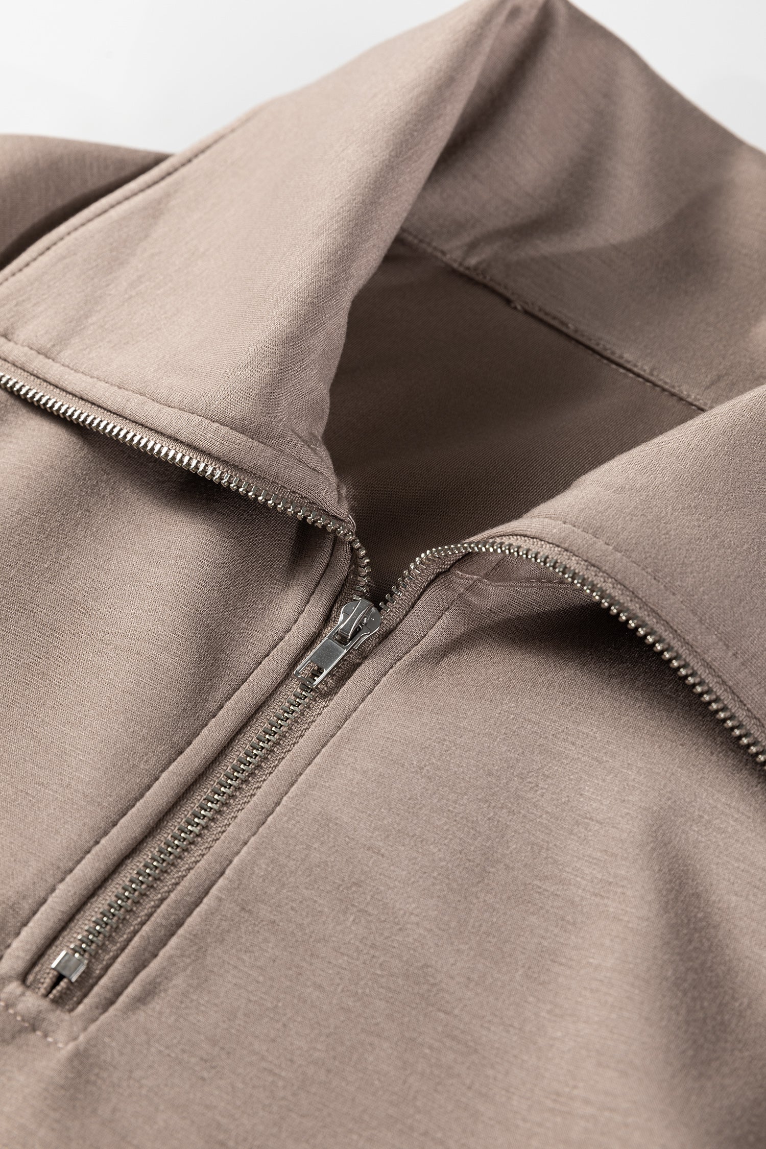 Goat Zip Collar Long Sleeve Top Drawstring Pants Set-Two Piece Sets/Pant Sets-[Adult]-[Female]-2022 Online Blue Zone Planet