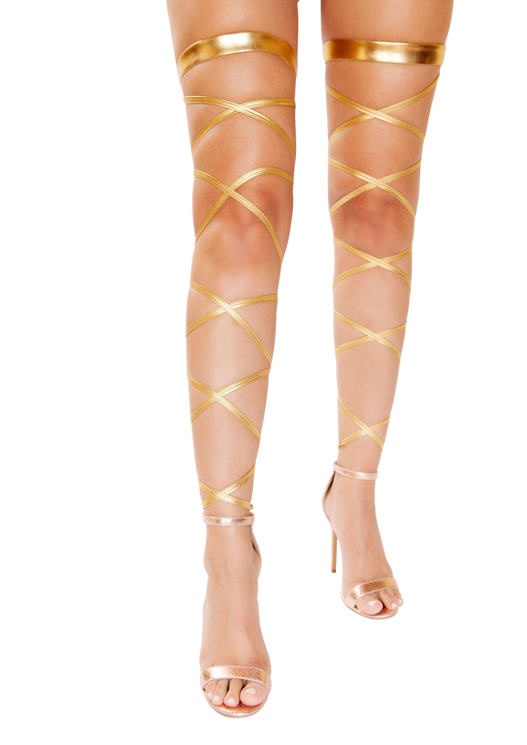 Pair Of Metallic Leg Wraps Custume-TOPS / DRESSES-[Adult]-[Female]-Gold-O/S-2022 Online Blue Zone Planet