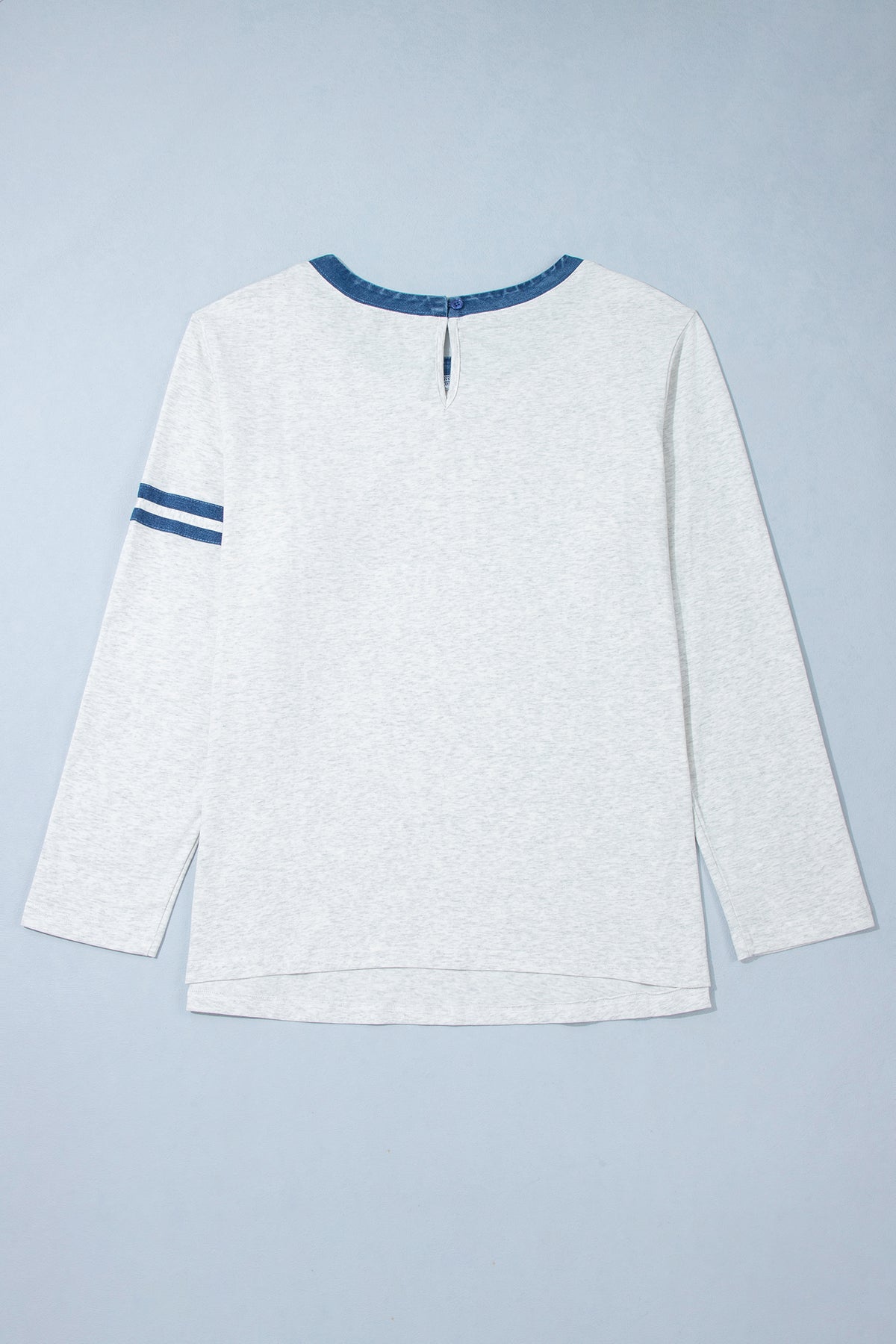 Gray Plus Size Colorblock Detail Round Neck Long Sleeve Top-Plus Size/Plus Size Tops/Plus Size Long Sleeve Tops-[Adult]-[Female]-2022 Online Blue Zone Planet