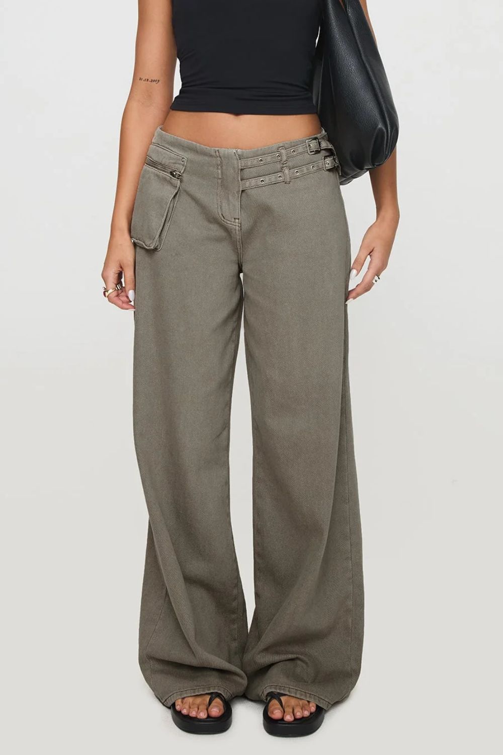 Wide Leg Jeans with Pockets-BOTTOMS-[Adult]-[Female]-2022 Online Blue Zone Planet