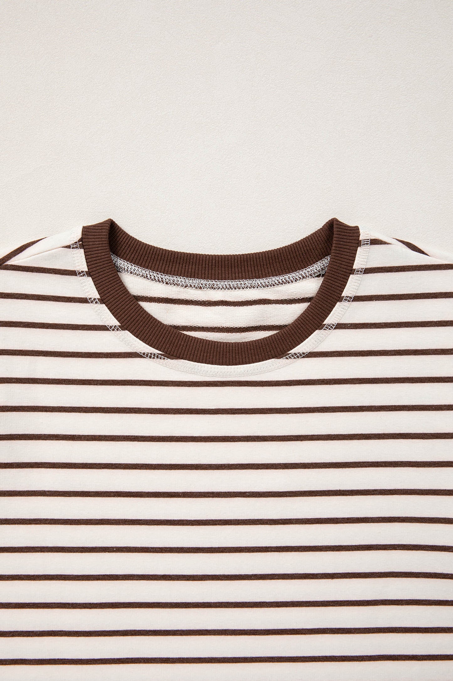 Brown Stripe Ribbed Round Neck Trim Loose Tank Top-Tops/Tank Tops-[Adult]-[Female]-2022 Online Blue Zone Planet