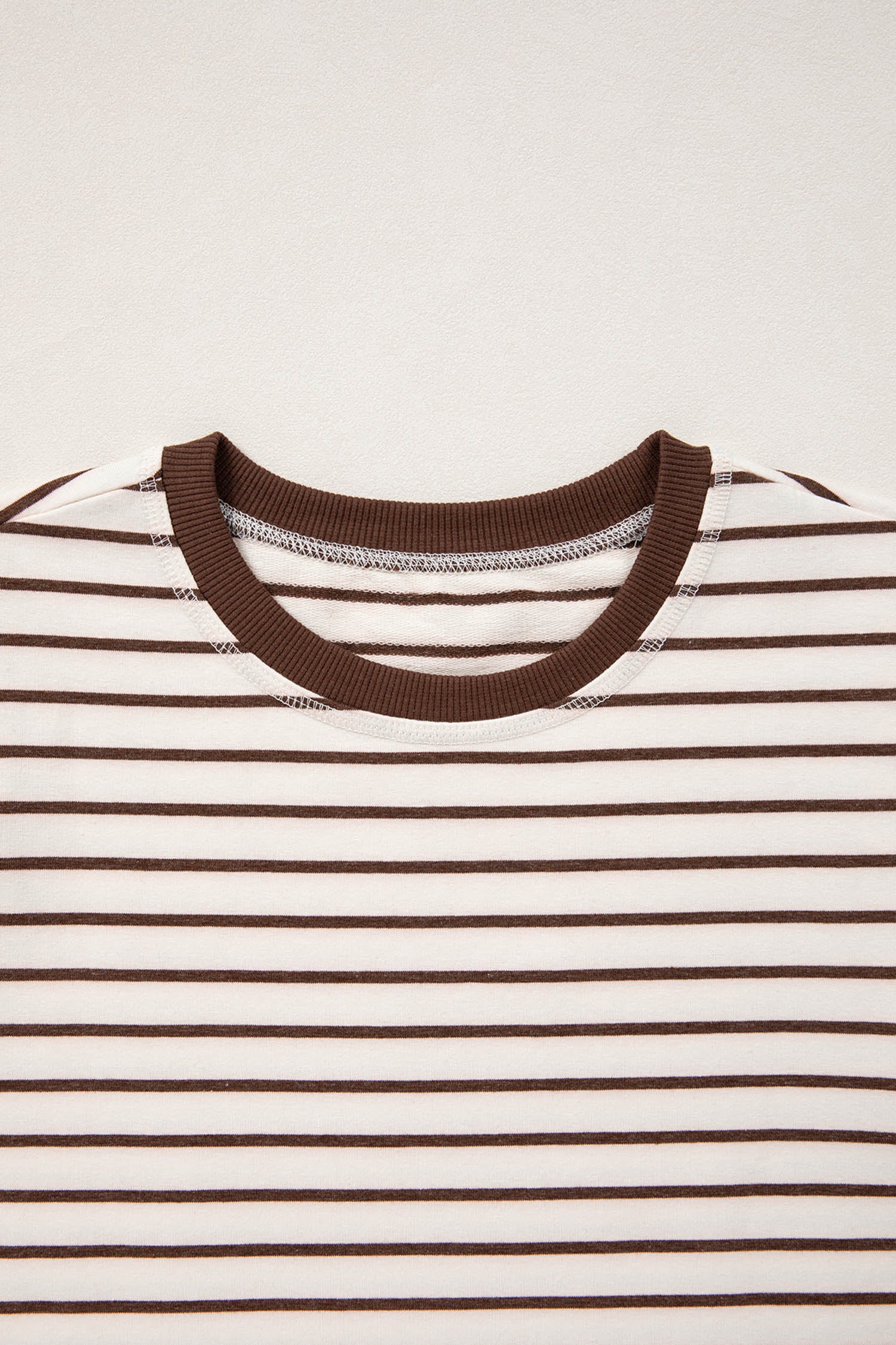 Brown Stripe Ribbed Round Neck Trim Loose Tank Top-Tops/Tank Tops-[Adult]-[Female]-2022 Online Blue Zone Planet