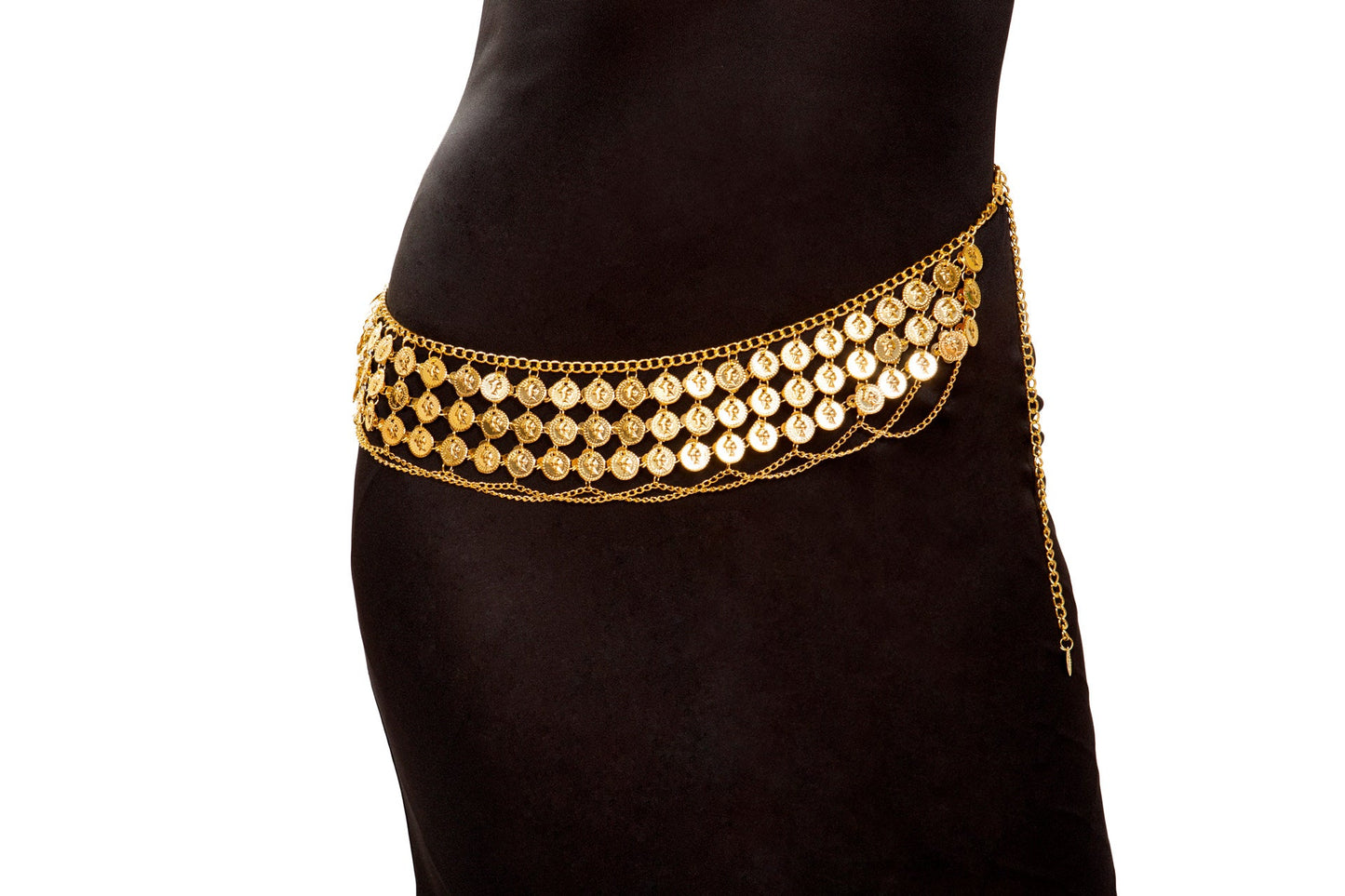 Belly Dancer Coin Wrap Custume-TOPS / DRESSES-[Adult]-[Female]-Gold-O/S-2022 Online Blue Zone Planet