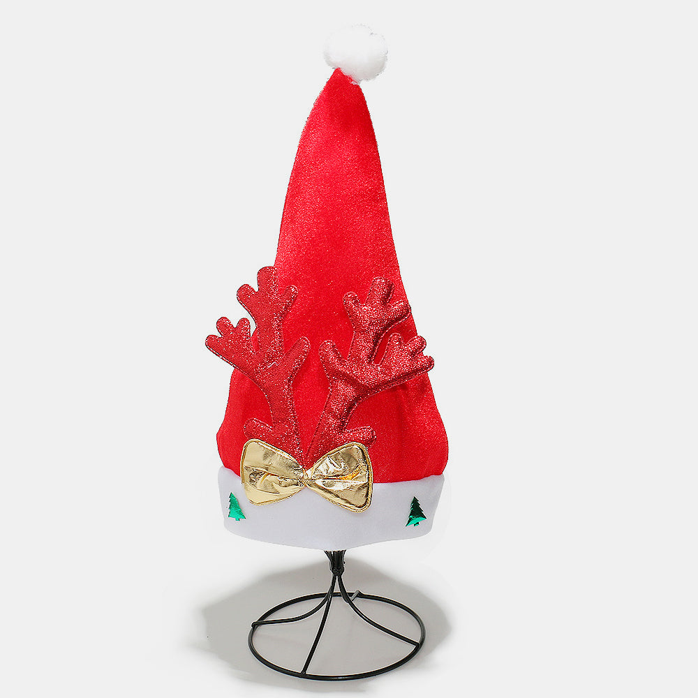 Blue Zone Planet | 2 Piece Antler Christmas Hat with pompom-HATS-[Adult]-[Female]-Deep Red-One Size-2022 Online Blue Zone Planet