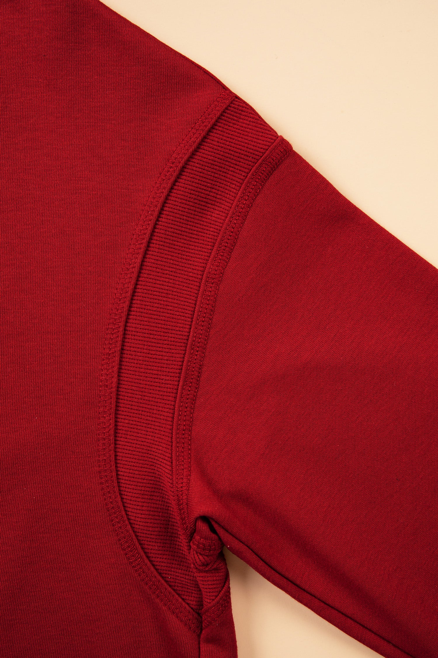 Racing Red Ribbed Detail Drop Shoulder Cutout Back Sweatshirt-Tops/Sweatshirts & Hoodies-[Adult]-[Female]-2022 Online Blue Zone Planet