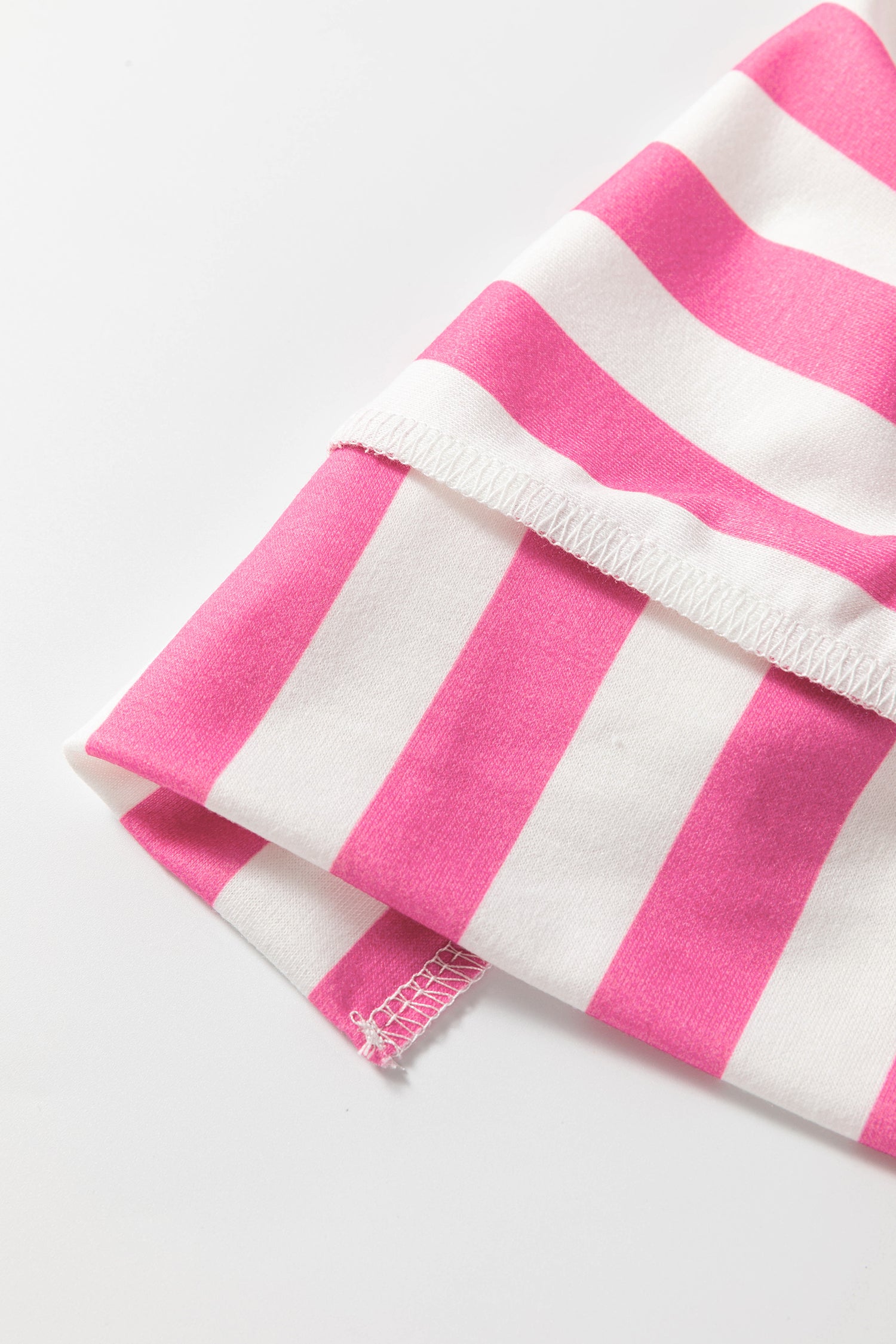 Pink Stripe Exposed Seam Contrast Patchwork Oversized Top-Tops/Tops & Tees-[Adult]-[Female]-2022 Online Blue Zone Planet