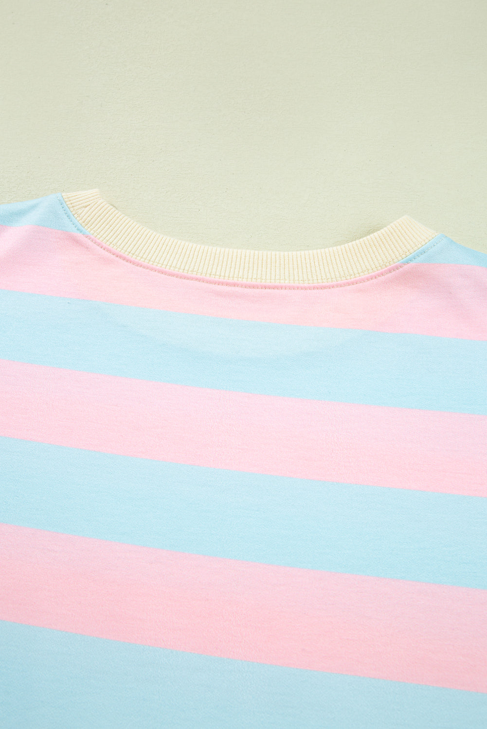 Sky Blue Stripe Drop Shoulder Crewneck Plus Size Sweatshirt-Plus Size/Plus Size Sweatshirts & Hoodies-[Adult]-[Female]-2022 Online Blue Zone Planet