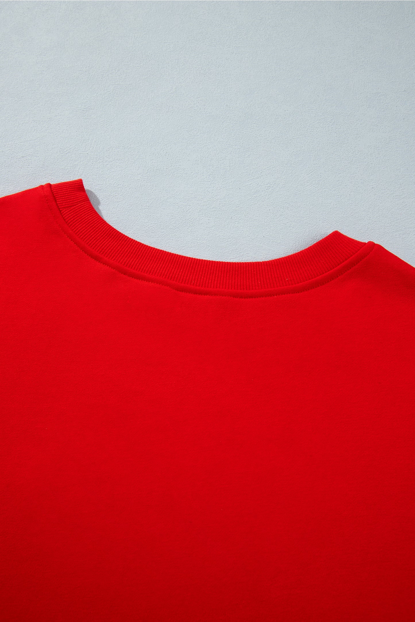 Fiery Red Patch Embroidery Star Colorblock Plus Size Sweatshirt