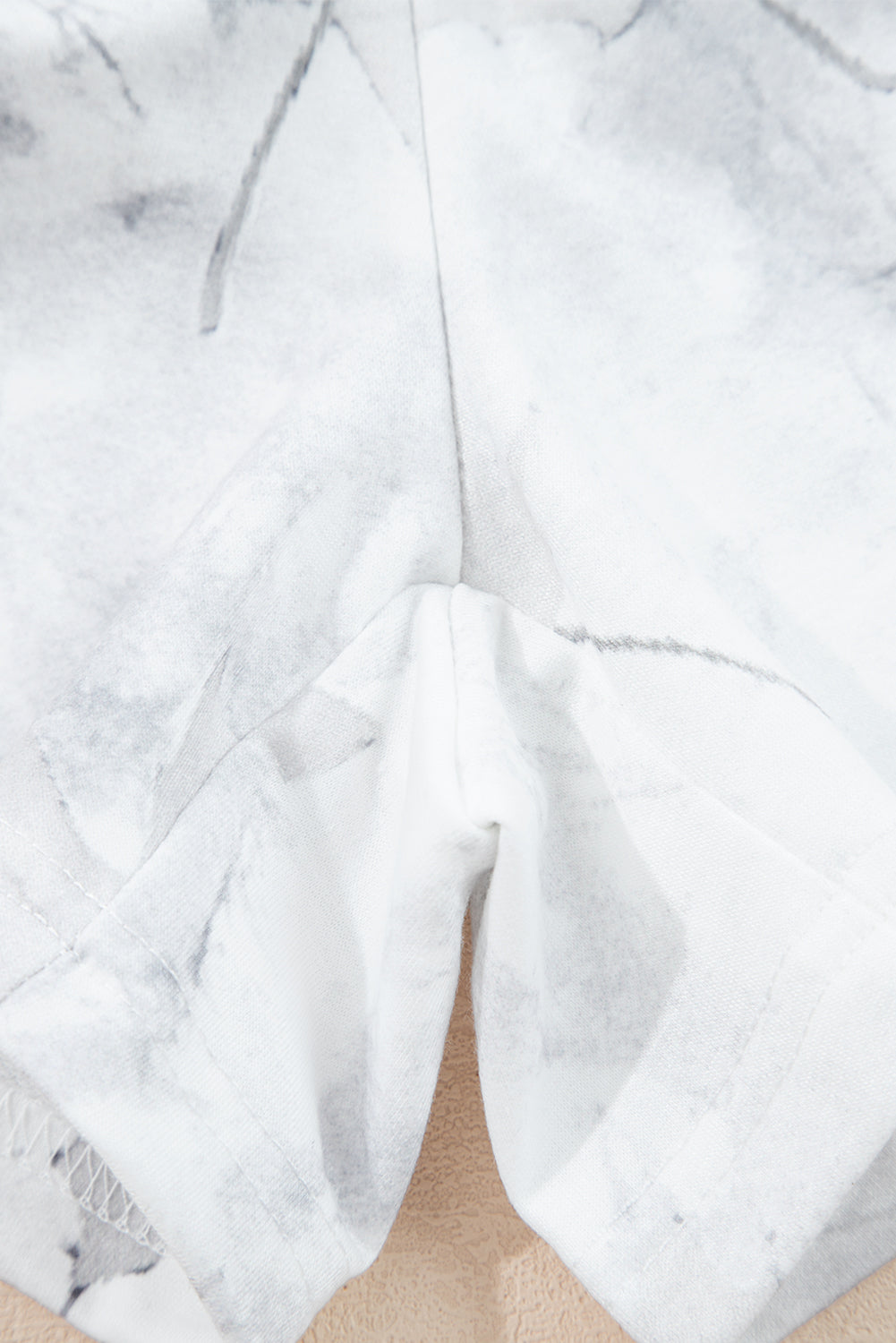 Beige Camo Print Pullover Top And Elastic Waist Casual Short Set-Two Piece Sets/Short Sets-[Adult]-[Female]-2022 Online Blue Zone Planet