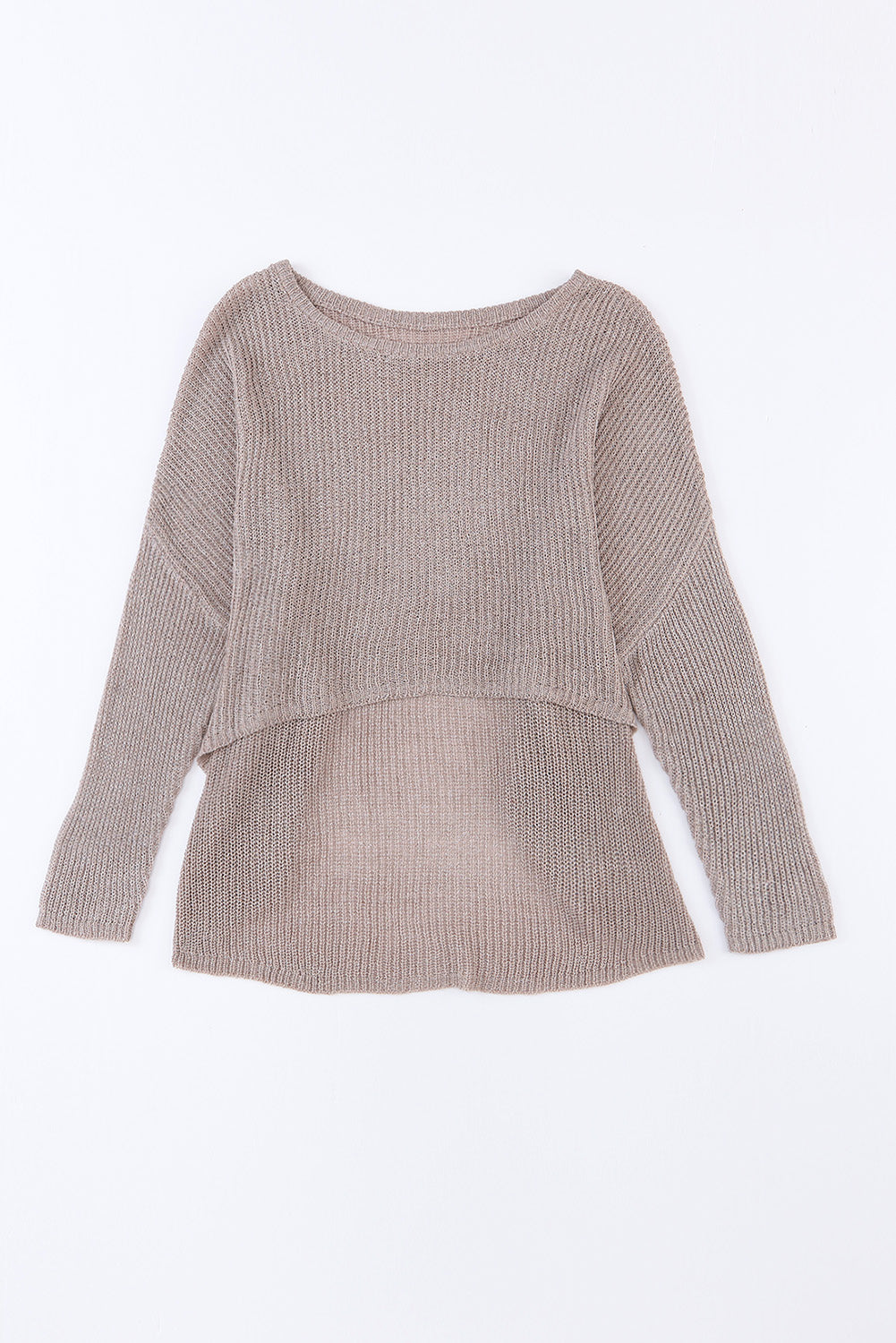 Gray Slouchy Dolman Sleeve High Low Sweater-TOPS / DRESSES-[Adult]-[Female]-2022 Online Blue Zone Planet
