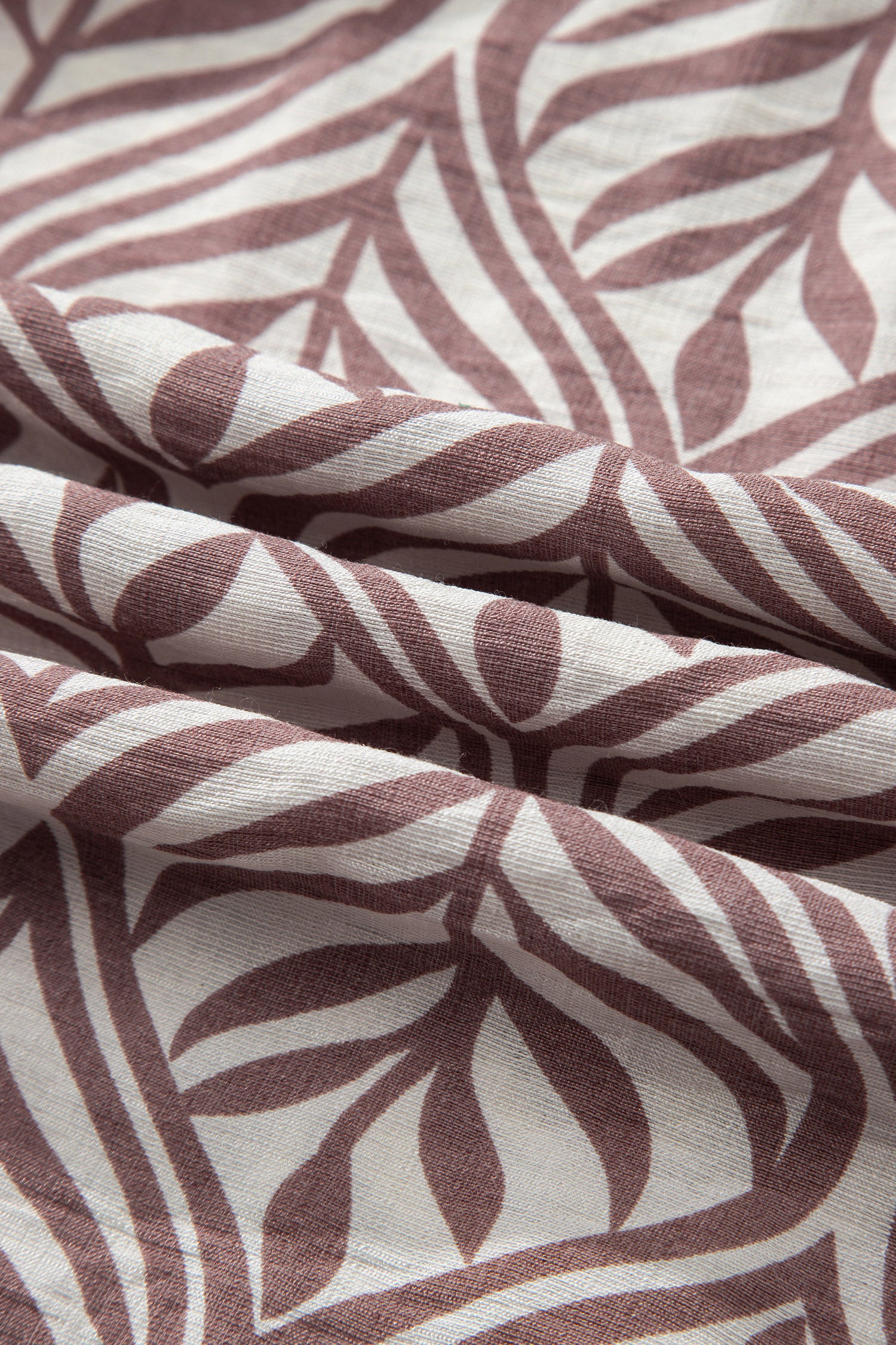 Brown Leaf Print Standing Collar Puff Sleeve Top-Tops/Blouses & Shirts-[Adult]-[Female]-2022 Online Blue Zone Planet