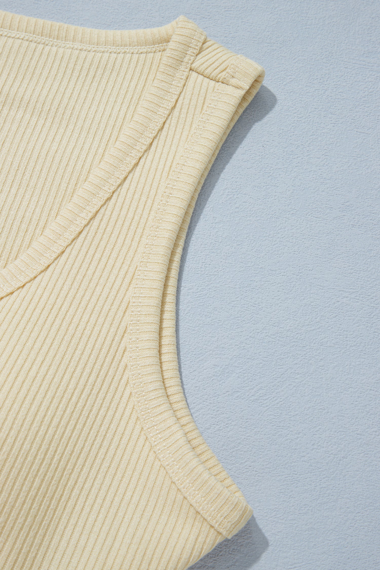 Beige Ribbed Knit Sweet Lace Hem Vest-Tops/Tank Tops-[Adult]-[Female]-2022 Online Blue Zone Planet