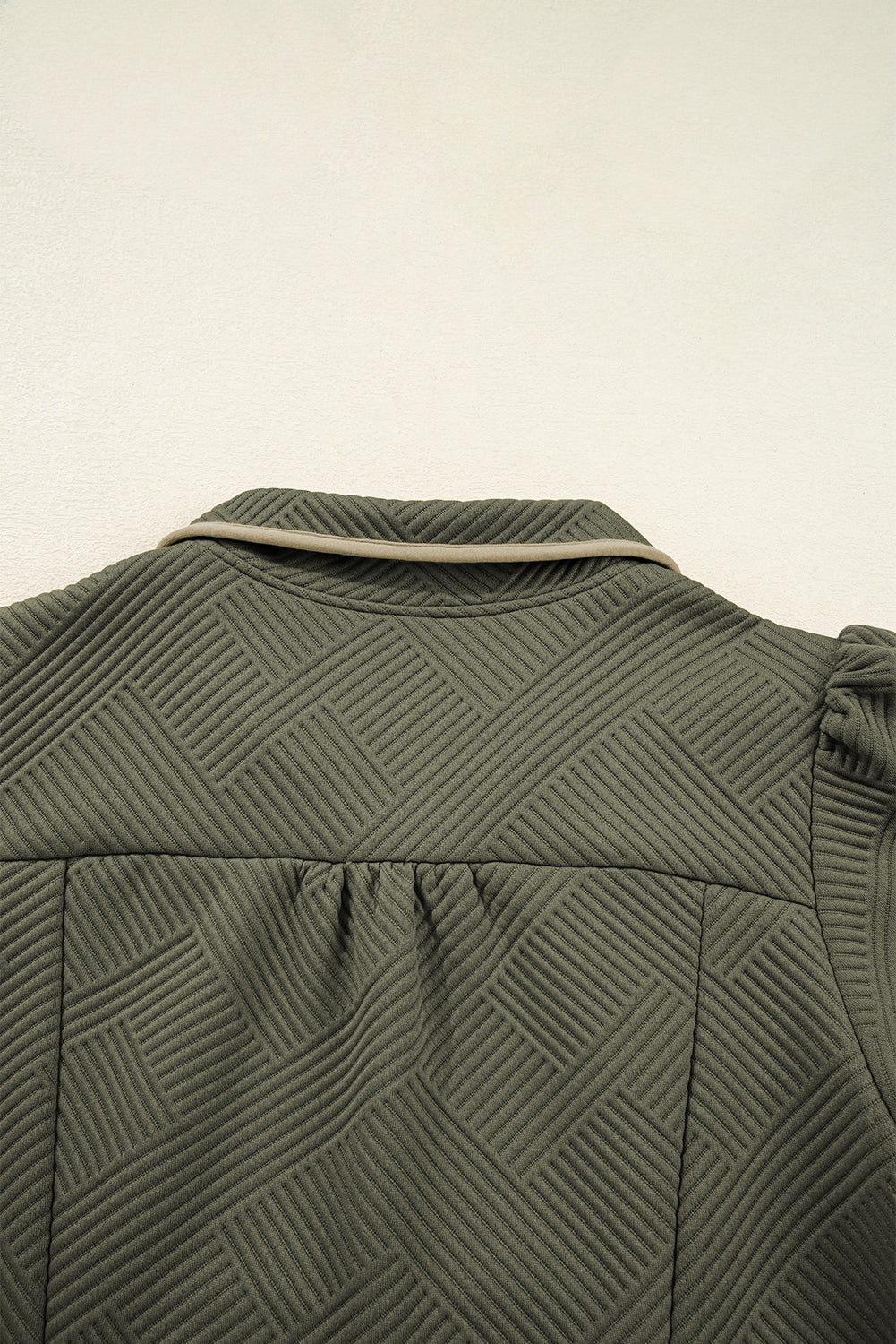 Jungle Green Quarter Zip Collar Bracelet Sleeve Textured Mini Dress-TOPS / DRESSES-[Adult]-[Female]-2022 Online Blue Zone Planet