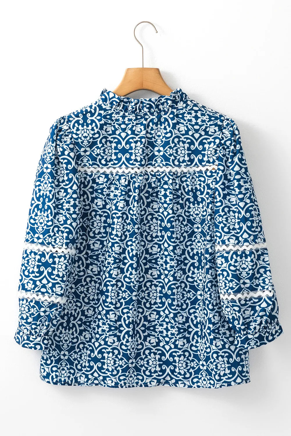 Printed Mock Neck Long Sleeve Blouse-TOPS / DRESSES-[Adult]-[Female]-2022 Online Blue Zone Planet