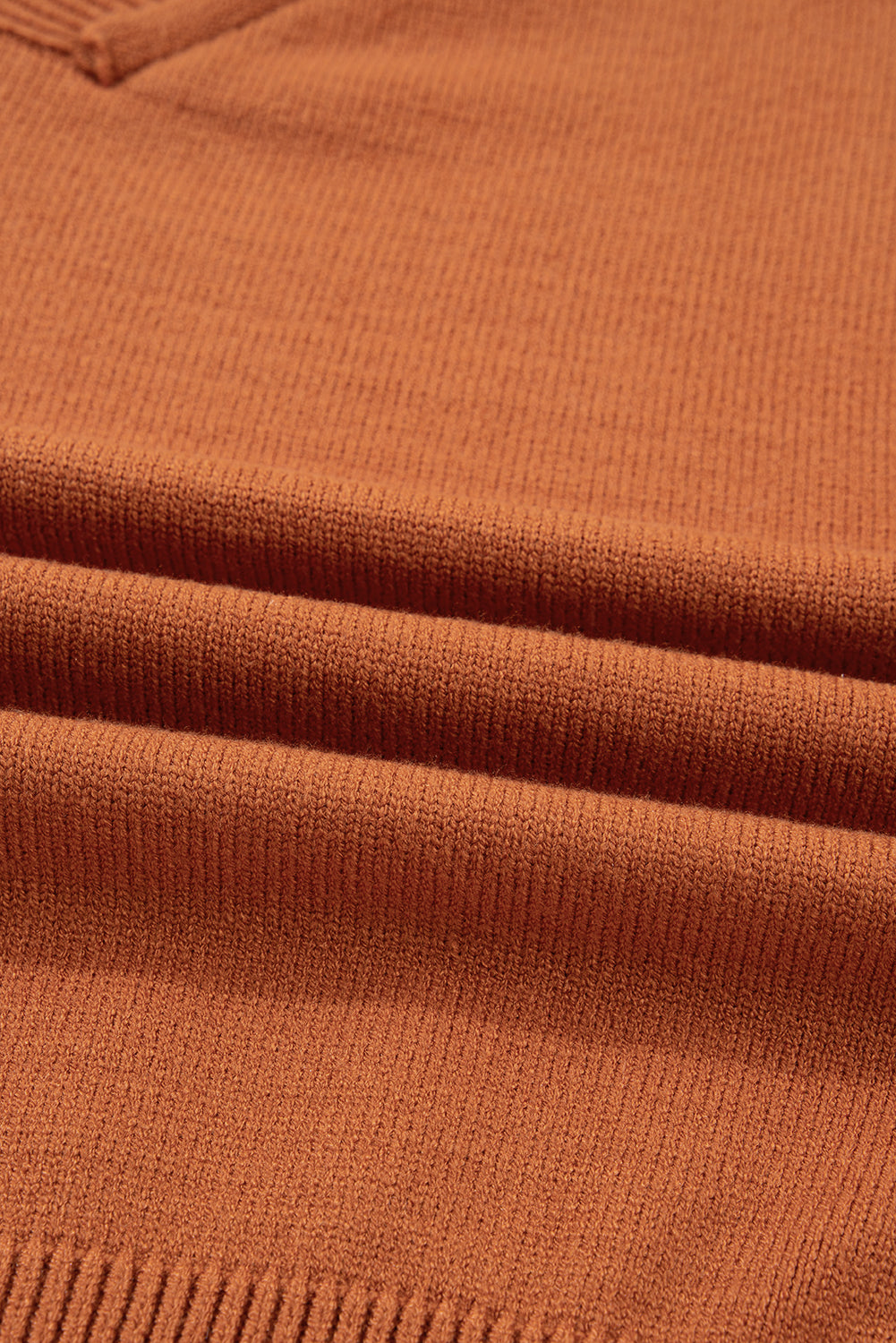Desert Gold Colorblock Raw Edge Bubble Sleeve V Neck Sweater-Sweaters & Cardigans/Sweaters-[Adult]-[Female]-2022 Online Blue Zone Planet