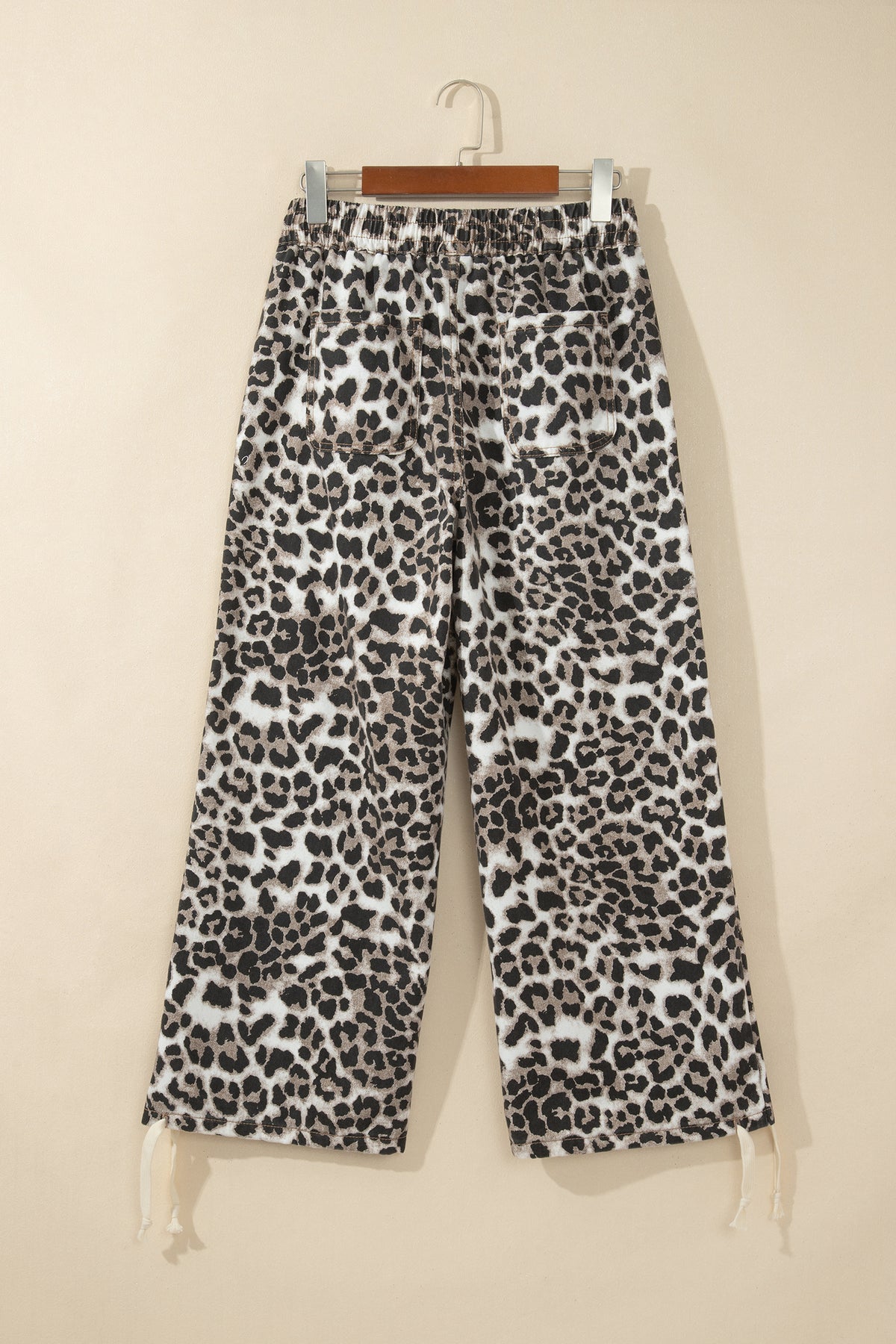 Black Leopard Print Drawstring Jogger Jeans-Bottoms/Jeans-[Adult]-[Female]-2022 Online Blue Zone Planet