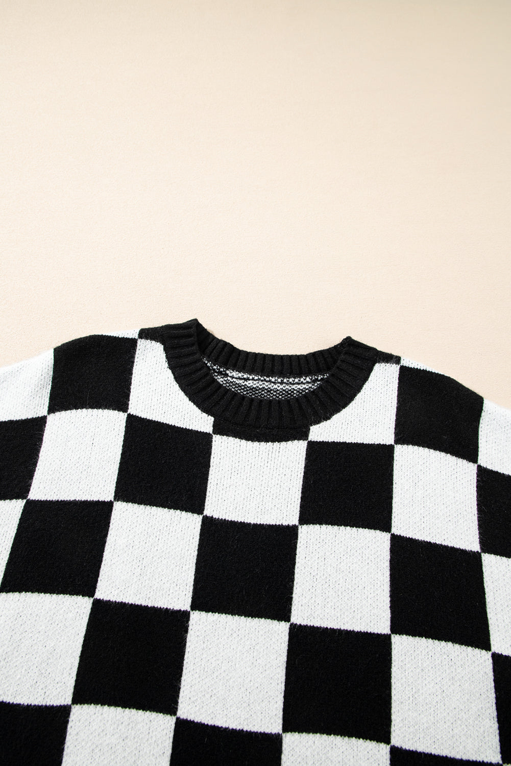 Color black Colorblock Plaid Pattern Ribbed Trim Sweater Tank Top-Sweaters & Cardigans/Sweater Vests-[Adult]-[Female]-2022 Online Blue Zone Planet