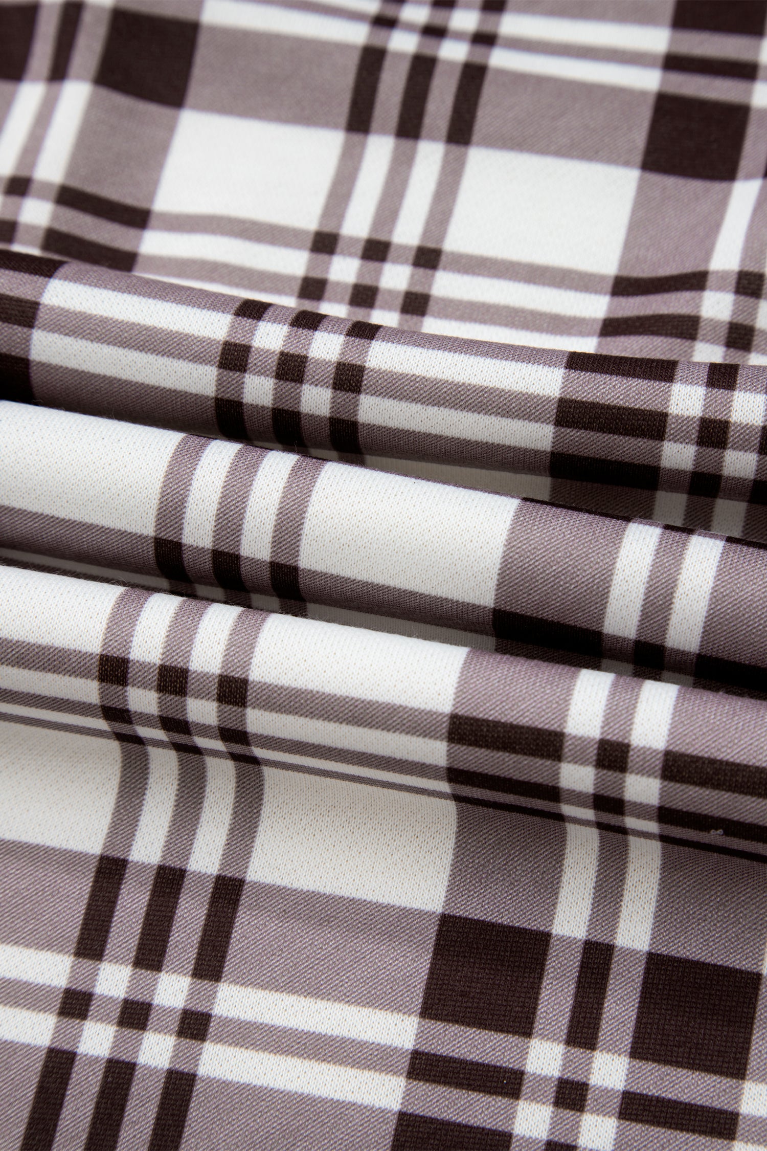 Beige Plaid Patchwork Side Slit Sweatshirt-Tops / Dresses-[Adult]-[Female]-2022 Online Blue Zone Planet