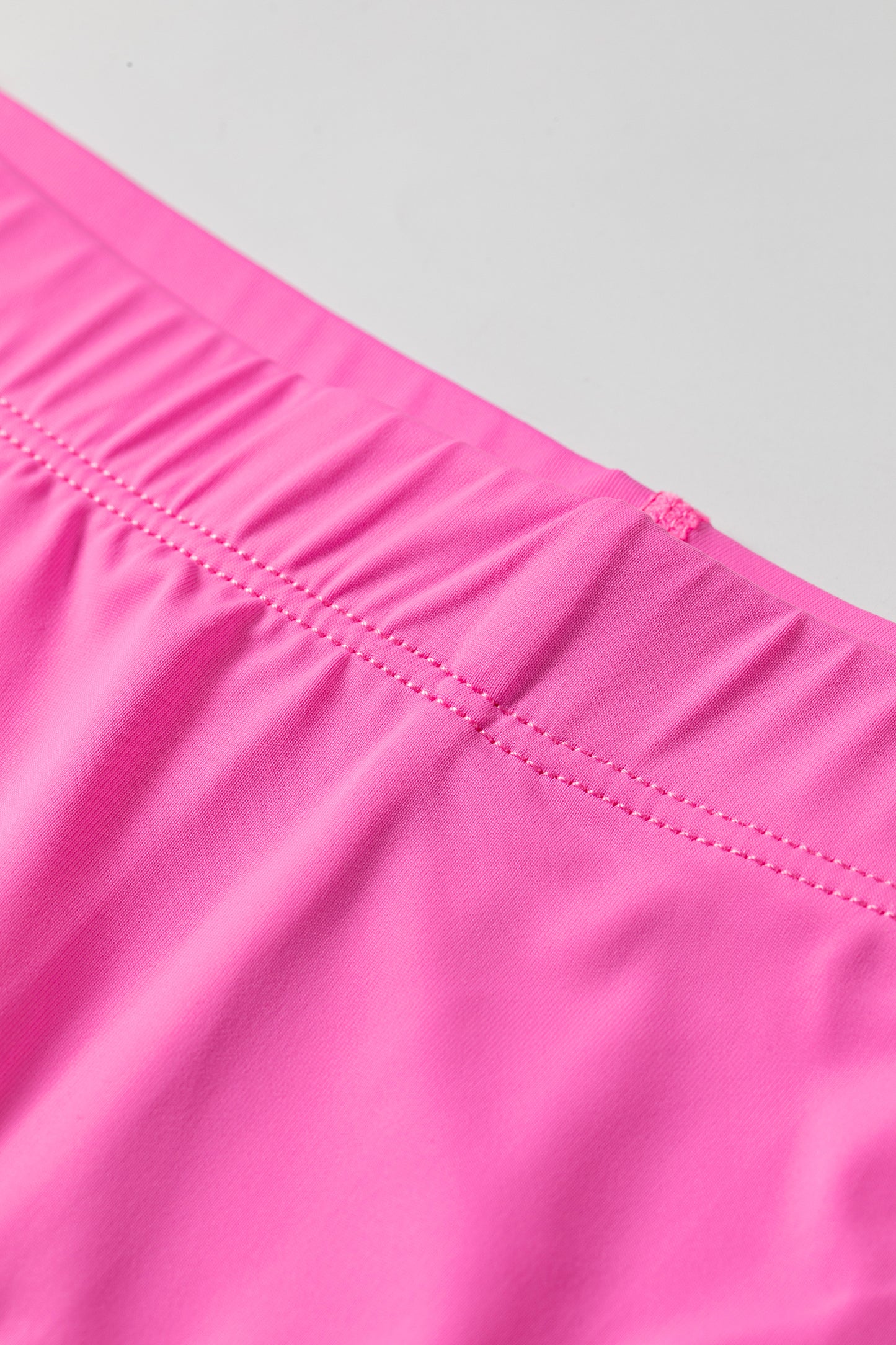 Pink Solid Color Tunic Tank Dress Athletic Shorts Two Piece Set