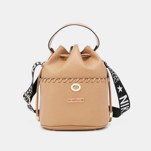 Nicole Lee USA Drawstring Bucket Bag-HANDBAGS-[Adult]-[Female]-Taupe-One Size-2022 Online Blue Zone Planet