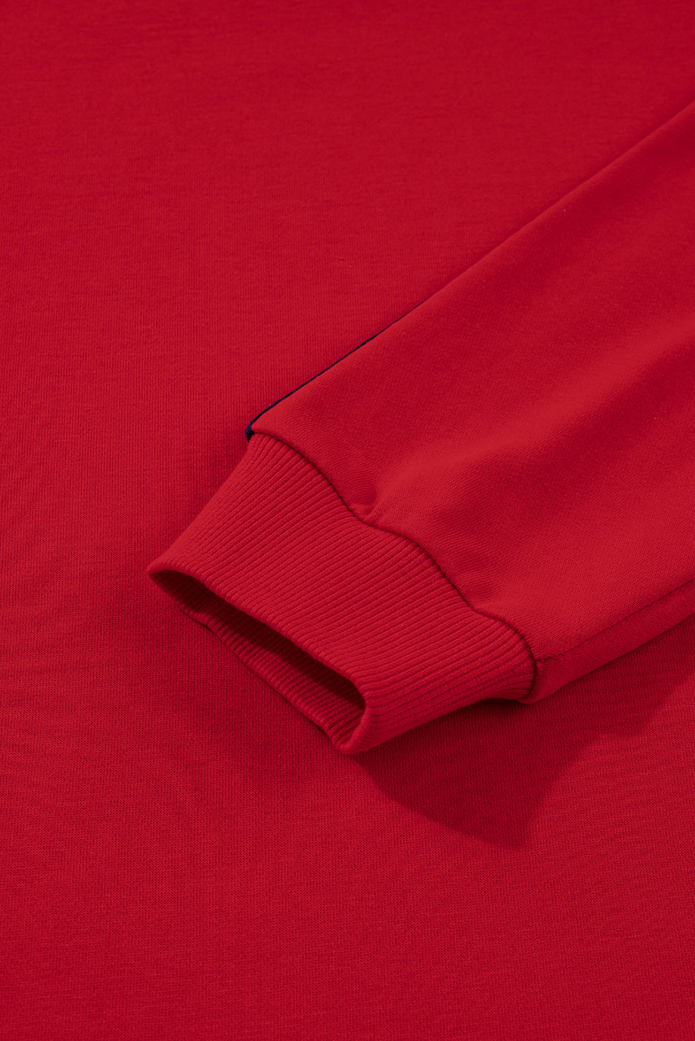 Fiery Red Contrast Striped Detail Varsity Sweatshirt-Tops/Sweatshirts & Hoodies-[Adult]-[Female]-2022 Online Blue Zone Planet