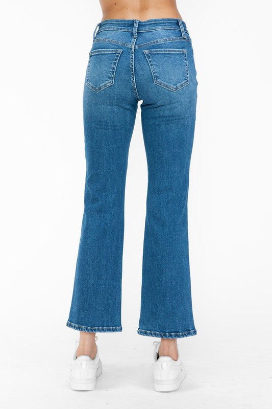 Blue Zone Planet | bytos Full Size Cat's Whiskers Mid Rise Ankle Jeans-BOTTOMS SIZES SMALL MEDIUM LARGE-[Adult]-[Female]-2022 Online Blue Zone Planet