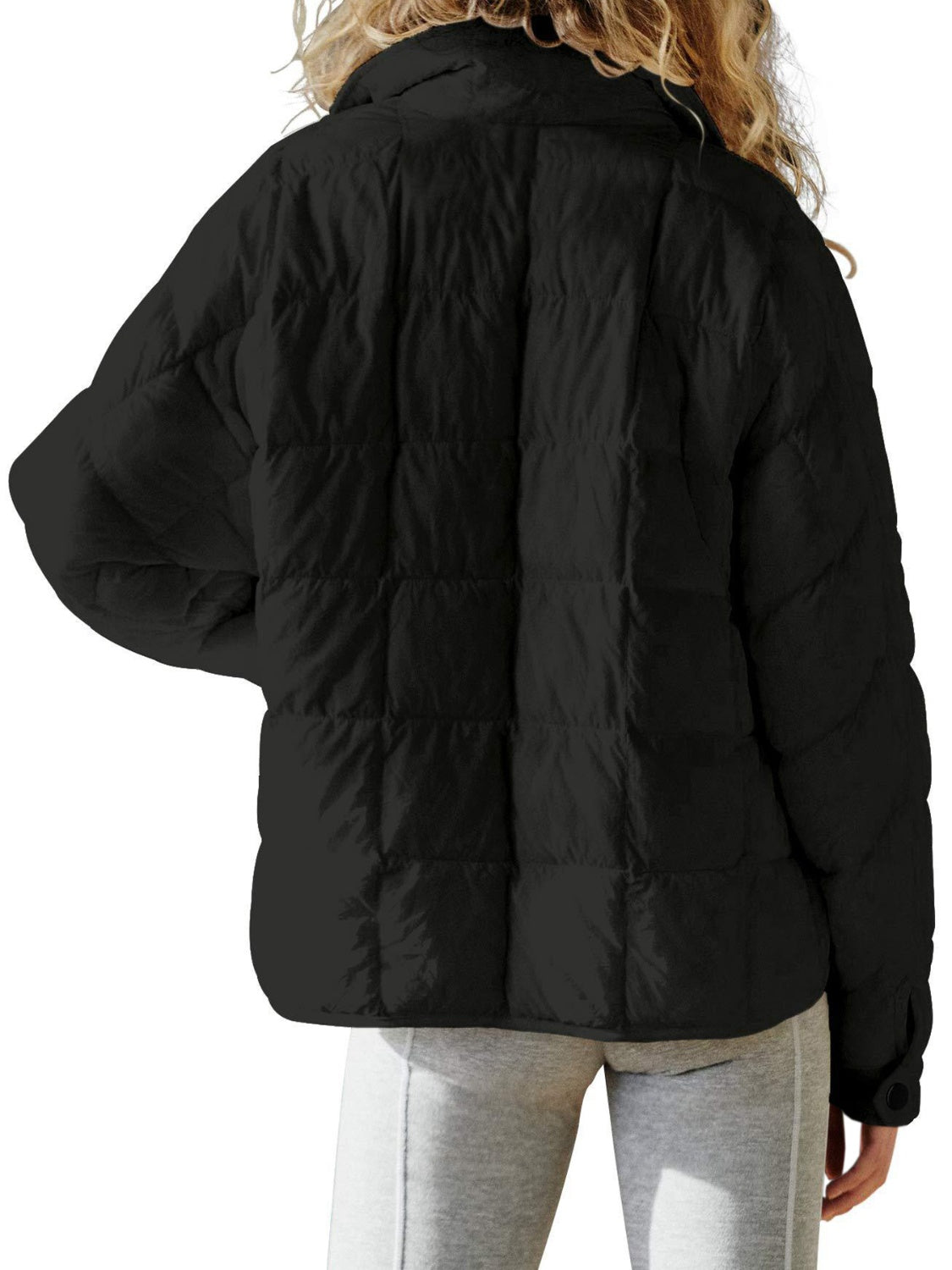 Pocketed Plaid Quilted Zip Up Winter Coat-TOPS / DRESSES-[Adult]-[Female]-2022 Online Blue Zone Planet