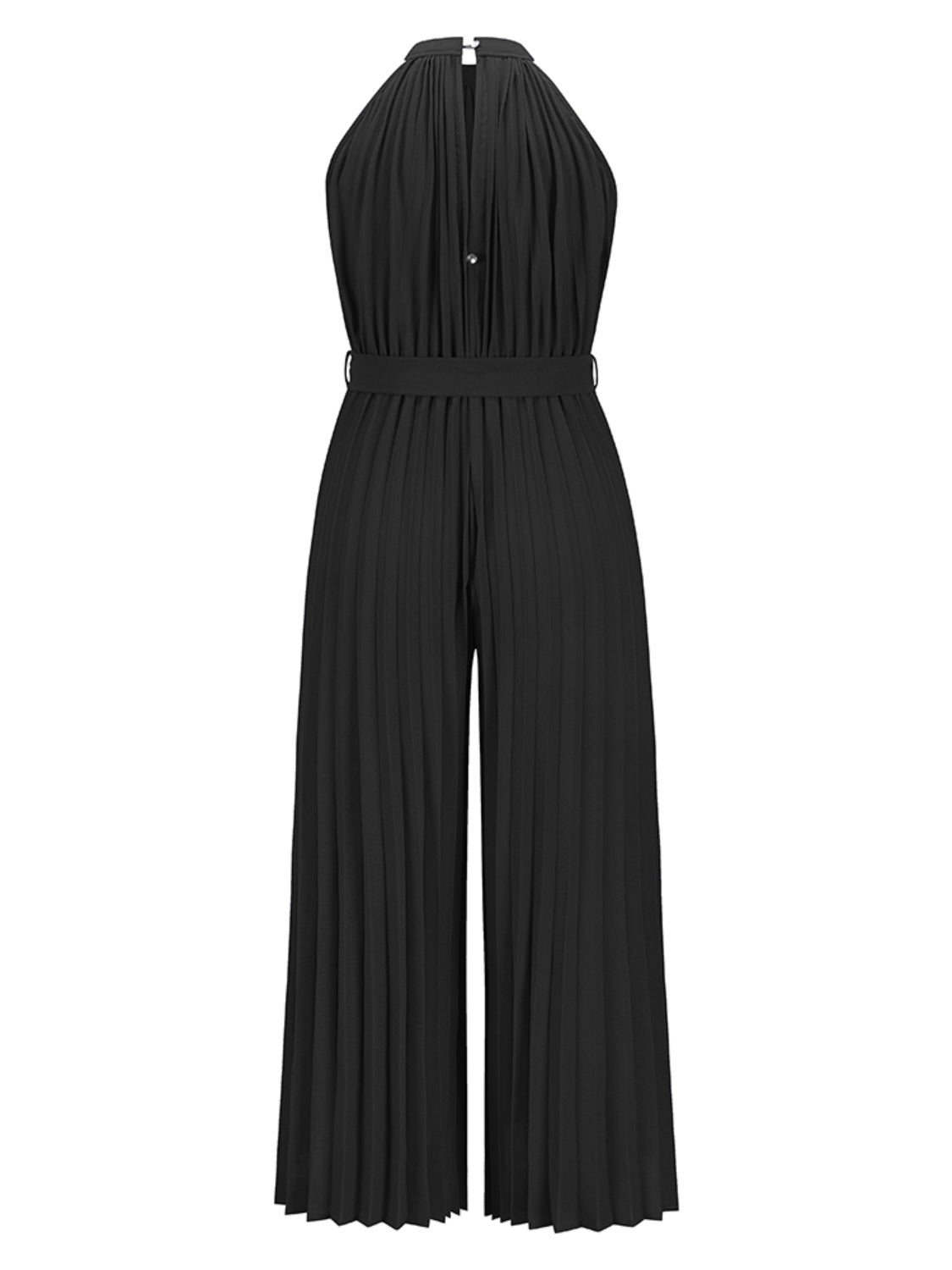 Blue Zone Planet |  Cutout Tied Pleated Sleeveless Jumpsuit BLUE ZONE PLANET