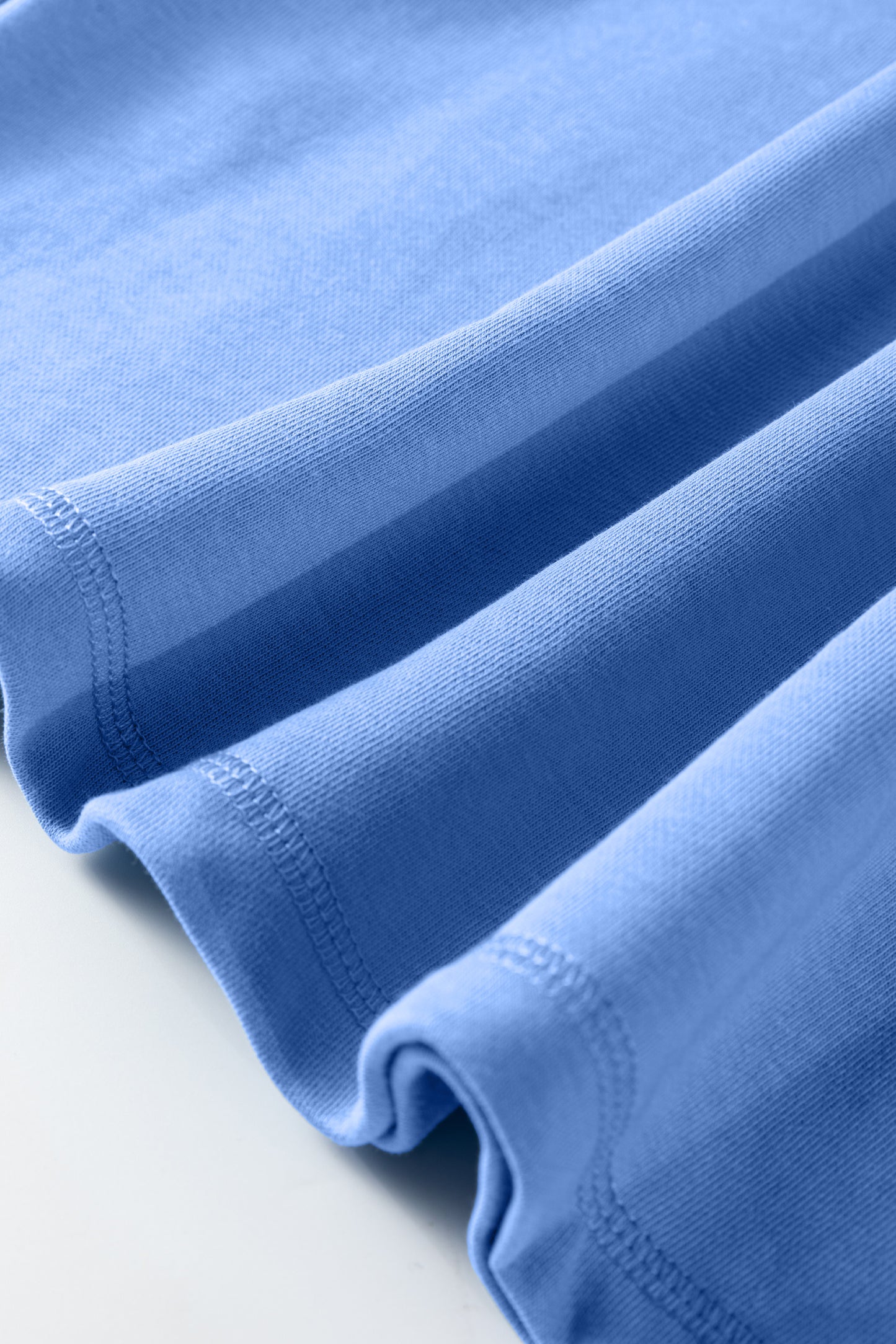 Beau Blue Solid Color Raw Seam Patchwork Baggy Sweatshirt-Tops/Sweatshirts & Hoodies-[Adult]-[Female]-2022 Online Blue Zone Planet