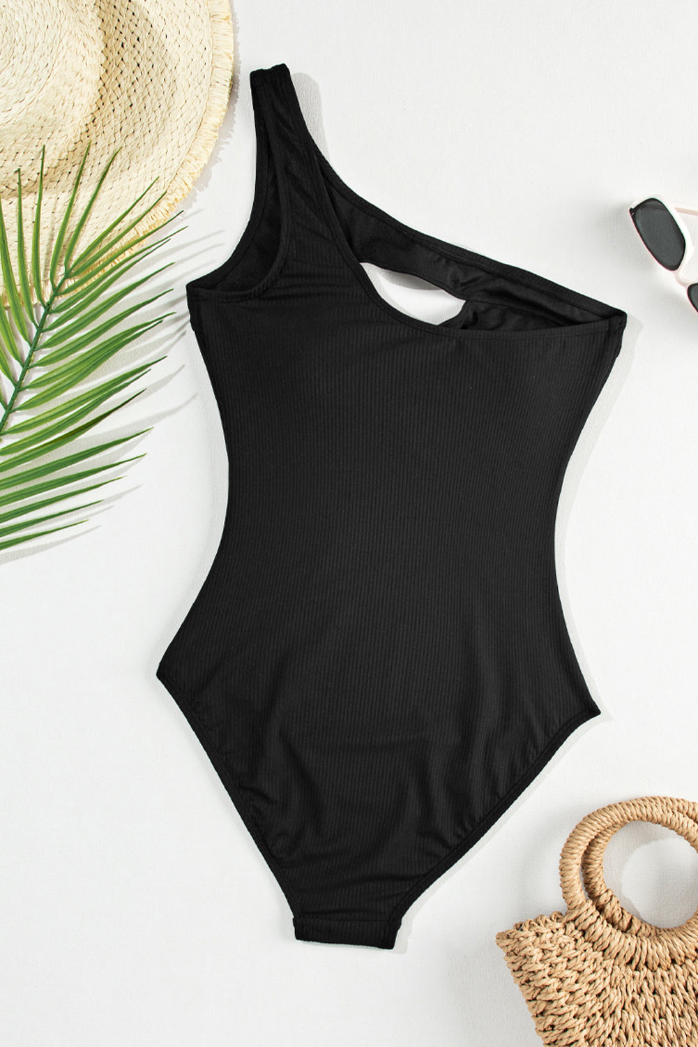 Cutout One Shoulder Sleeveless One-Piece Swimwear-TOPS / DRESSES-[Adult]-[Female]-2022 Online Blue Zone Planet