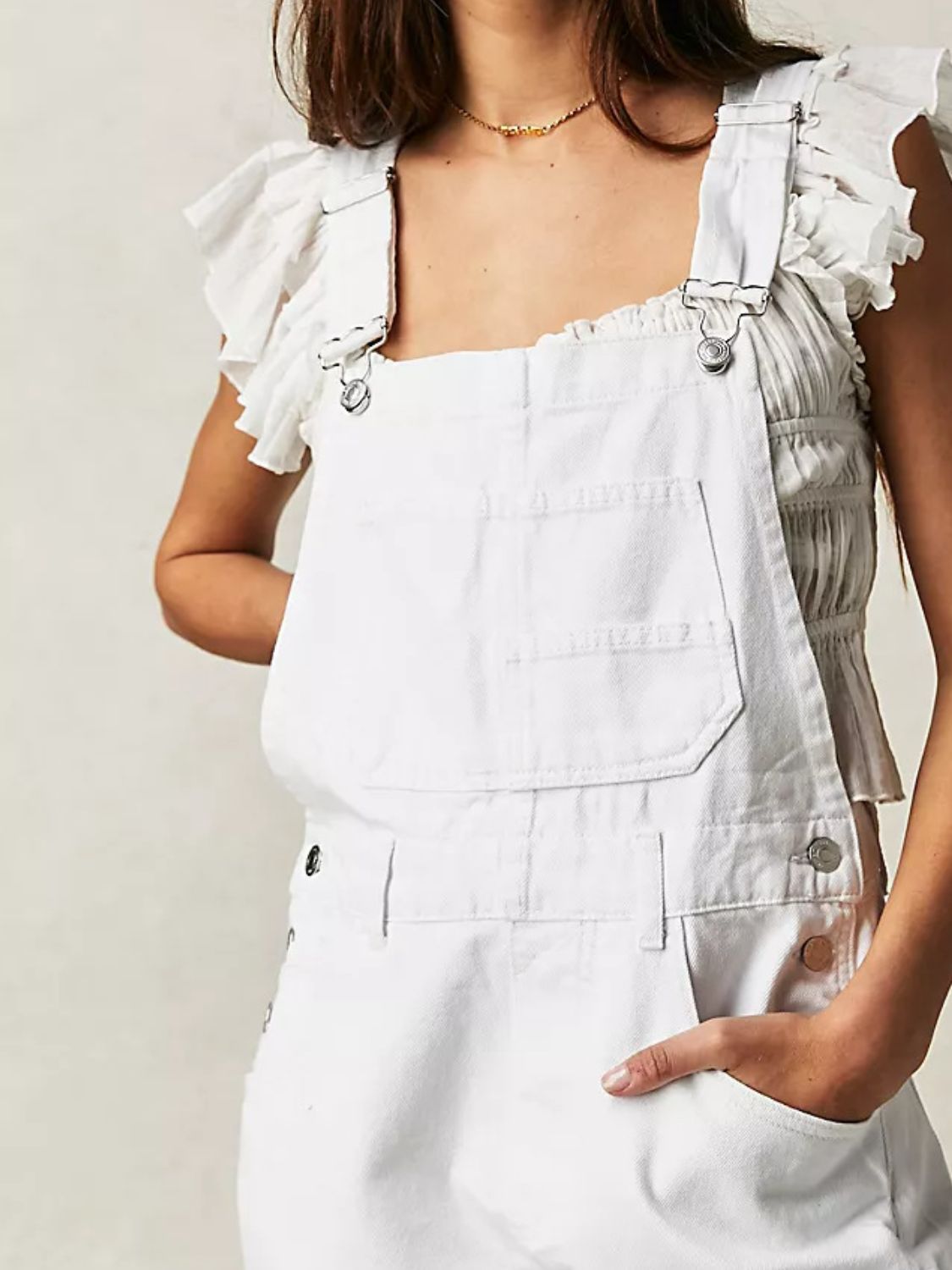Wide Strap Square Neck Denim Overalls-TOPS / DRESSES-[Adult]-[Female]-2022 Online Blue Zone Planet