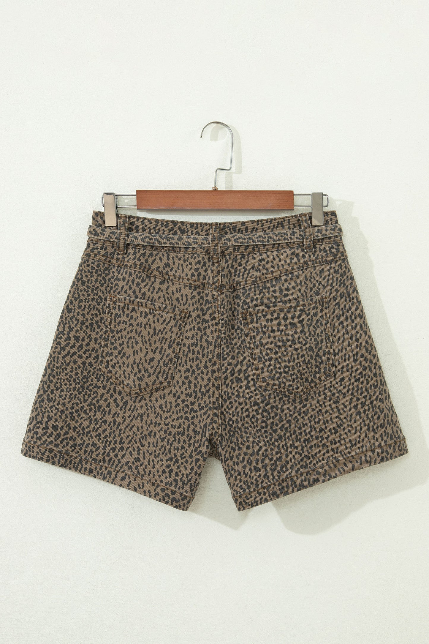 Black Leopard Print Loose Denim Shorts-Bottoms/Denim Shorts-[Adult]-[Female]-2022 Online Blue Zone Planet