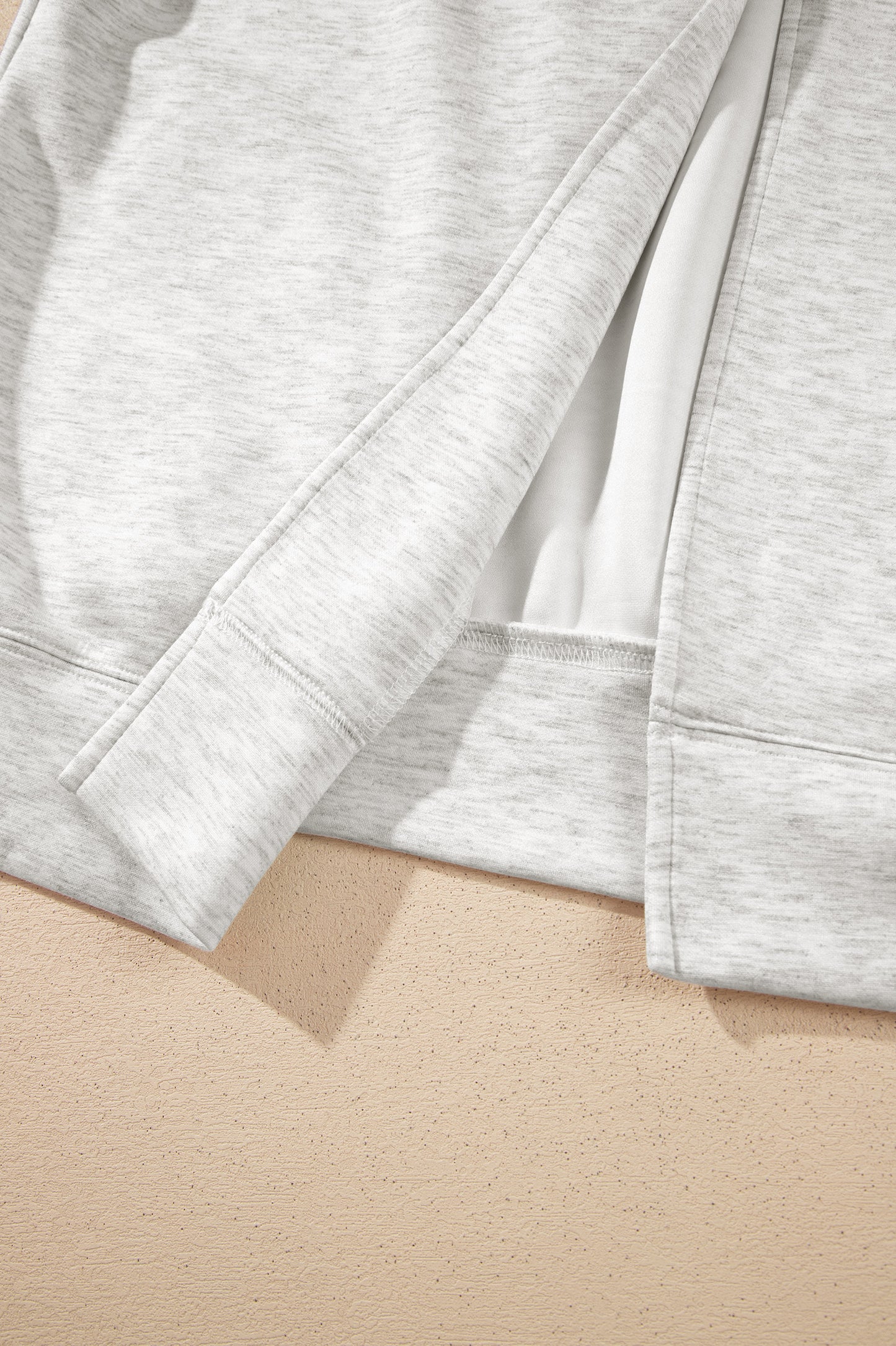 Light Grey Solid Color Zip Front Jacket Style Sweatshirt-Tops/Sweatshirts & Hoodies-[Adult]-[Female]-2022 Online Blue Zone Planet