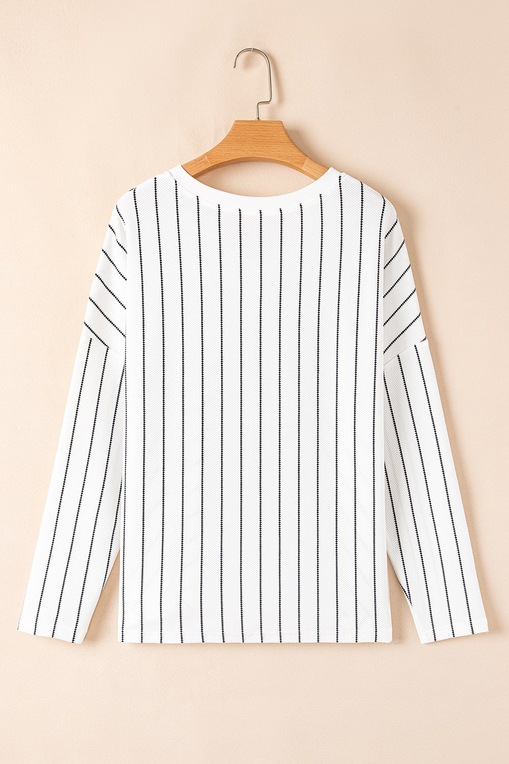 Striped V-Neck Long Sleeve Blouse-TOPS / DRESSES-[Adult]-[Female]-2022 Online Blue Zone Planet