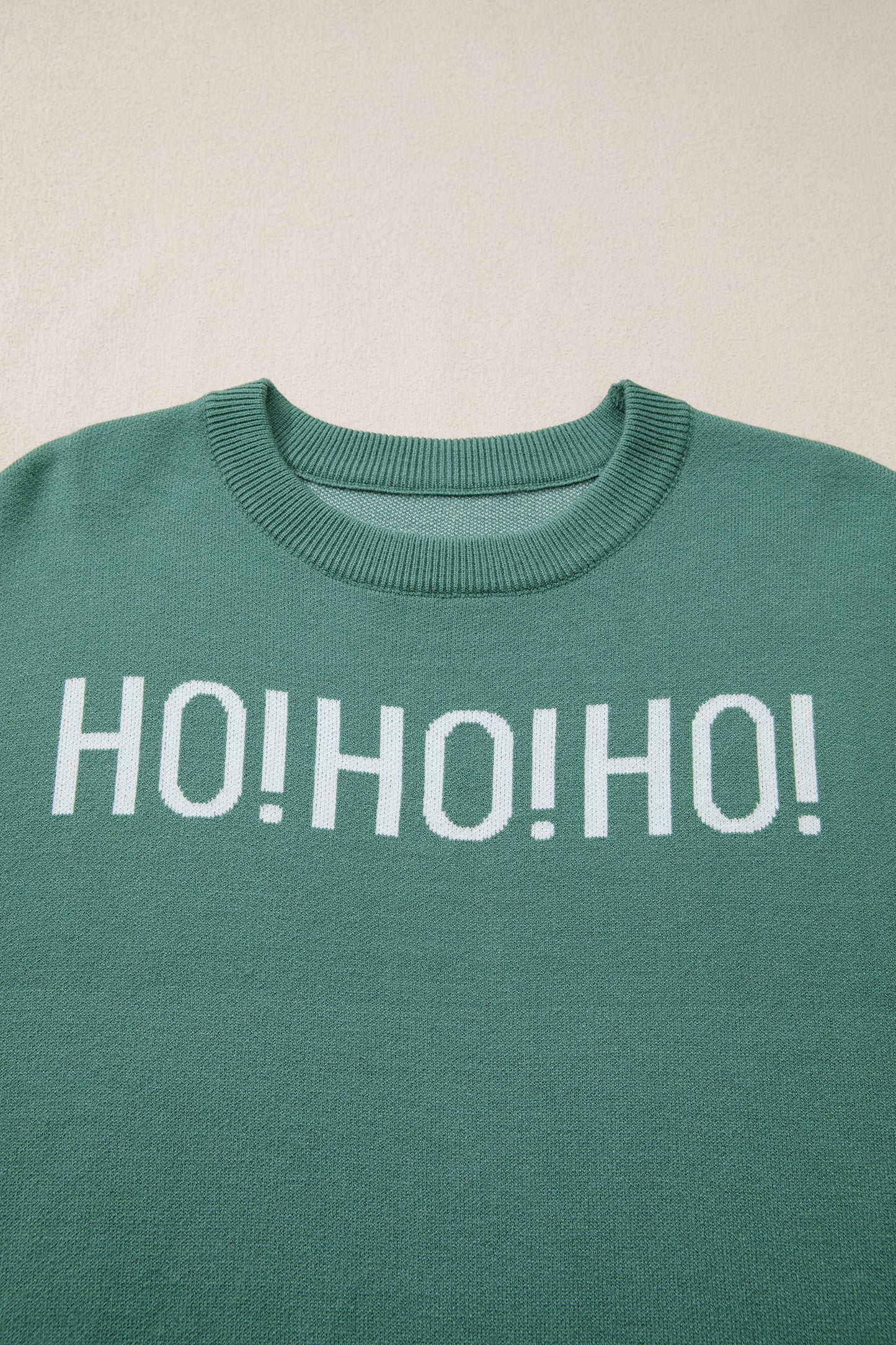 Blackish Green HO HO HO MERRY CHRISTMAS Drop Shoulder Loose Sweater-TOPS / DRESSES-[Adult]-[Female]-2022 Online Blue Zone Planet