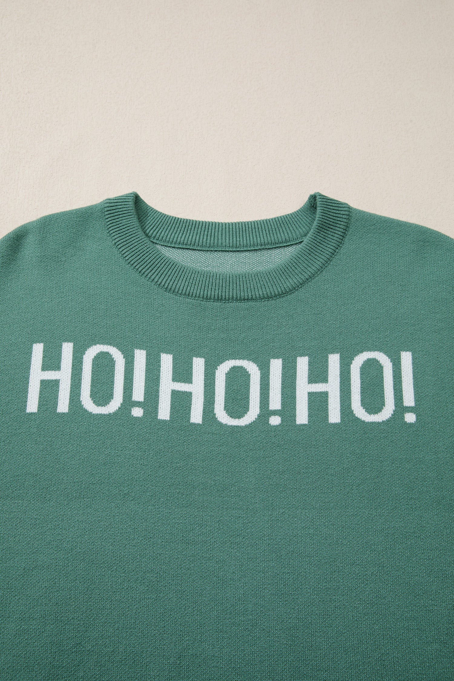 Blackish Green HO HO HO MERRY CHRISTMAS Drop Shoulder Loose Sweater-TOPS / DRESSES-[Adult]-[Female]-2022 Online Blue Zone Planet