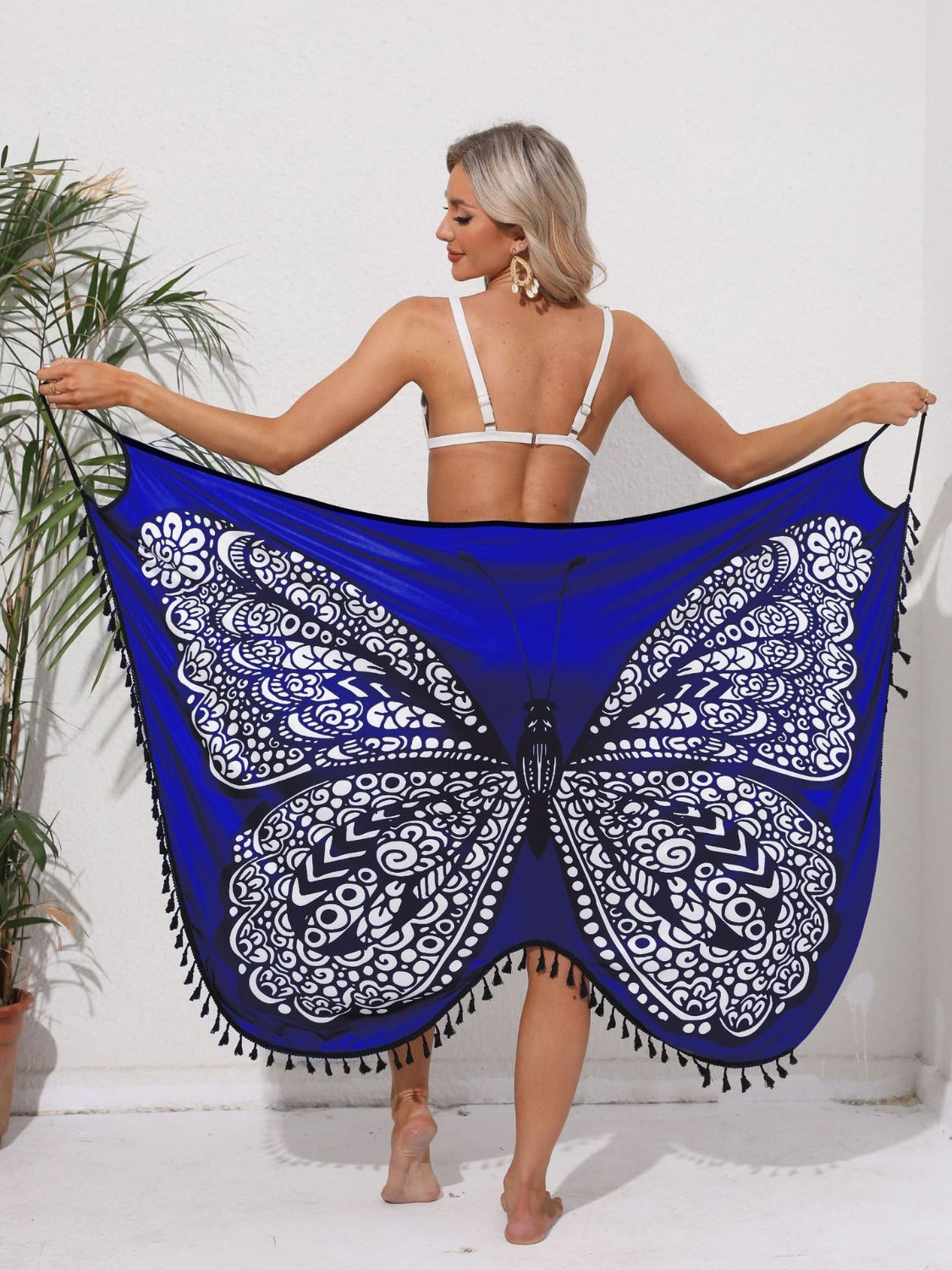 Blue Zone Planet | Tassel Butterfly Spaghetti Strap Cover Up-TOPS / DRESSES-[Adult]-[Female]-2022 Online Blue Zone Planet