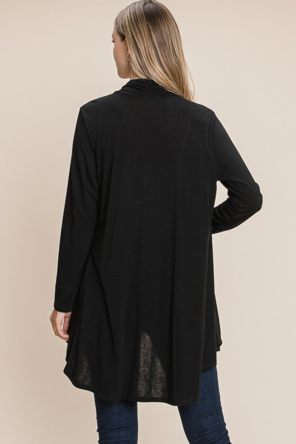 BOMBOM Open Front Long Sleeve Cardigan-TOPS / DRESSES-[Adult]-[Female]-2022 Online Blue Zone Planet