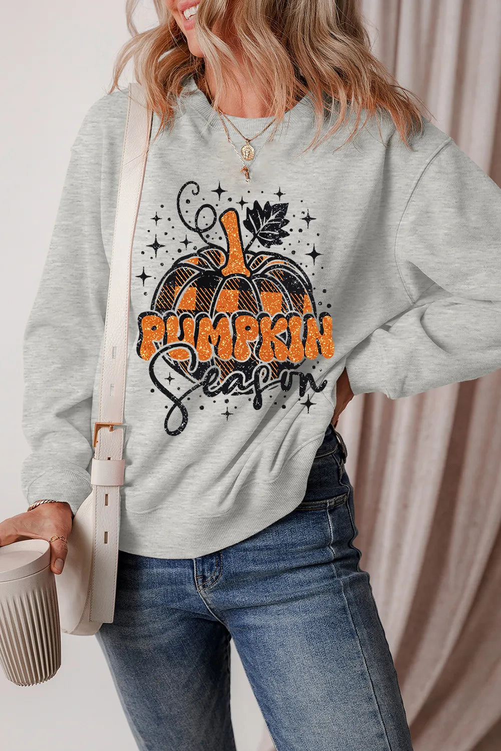 Graphic Round Neck Long Sleeve Sweatshirt-TOPS / DRESSES-[Adult]-[Female]-2022 Online Blue Zone Planet