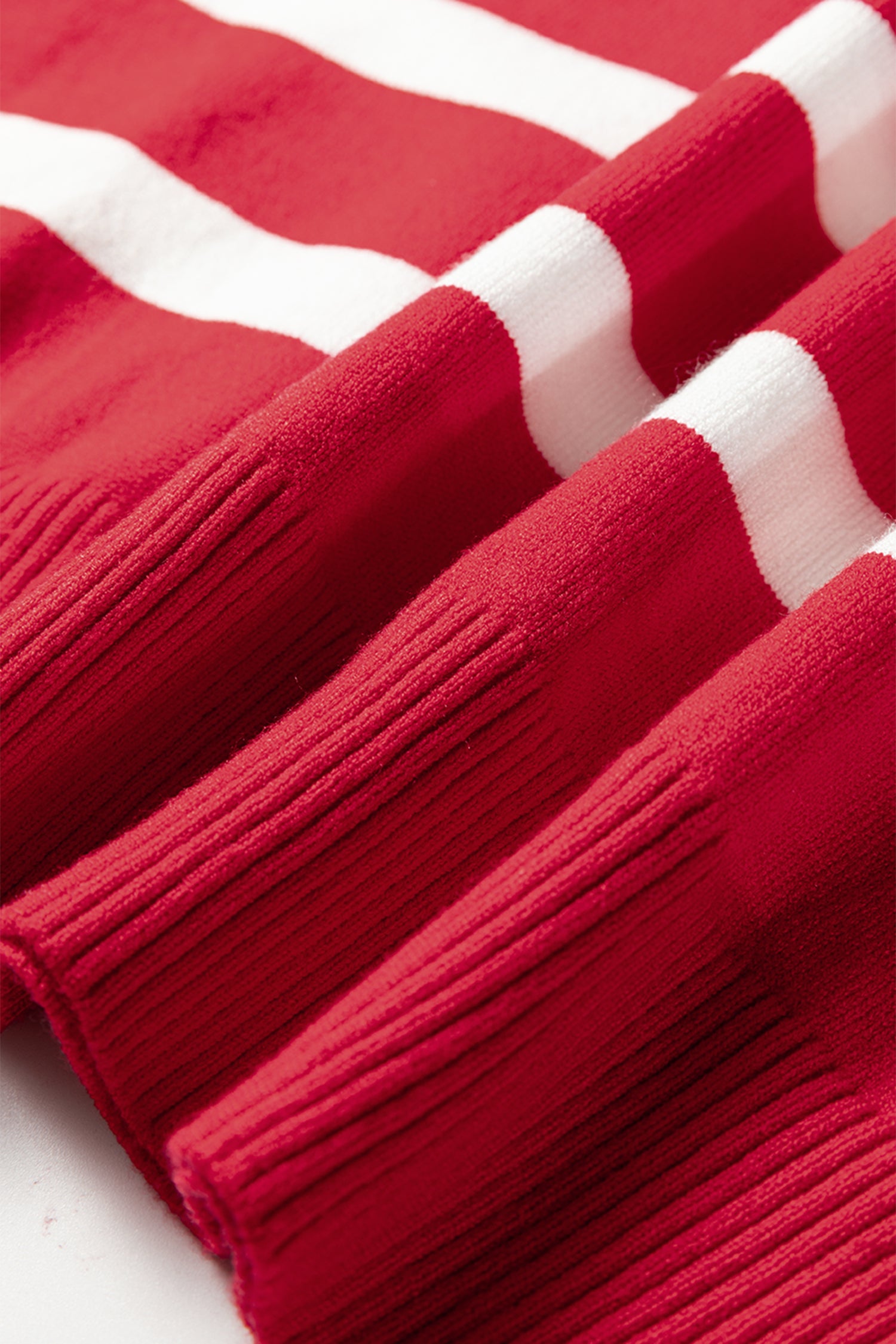 Fiery Red Quarter Zip Striped Detail Short Sleeve Sweater-Sweaters & Cardigans/Short Sleeve Sweaters-[Adult]-[Female]-2022 Online Blue Zone Planet