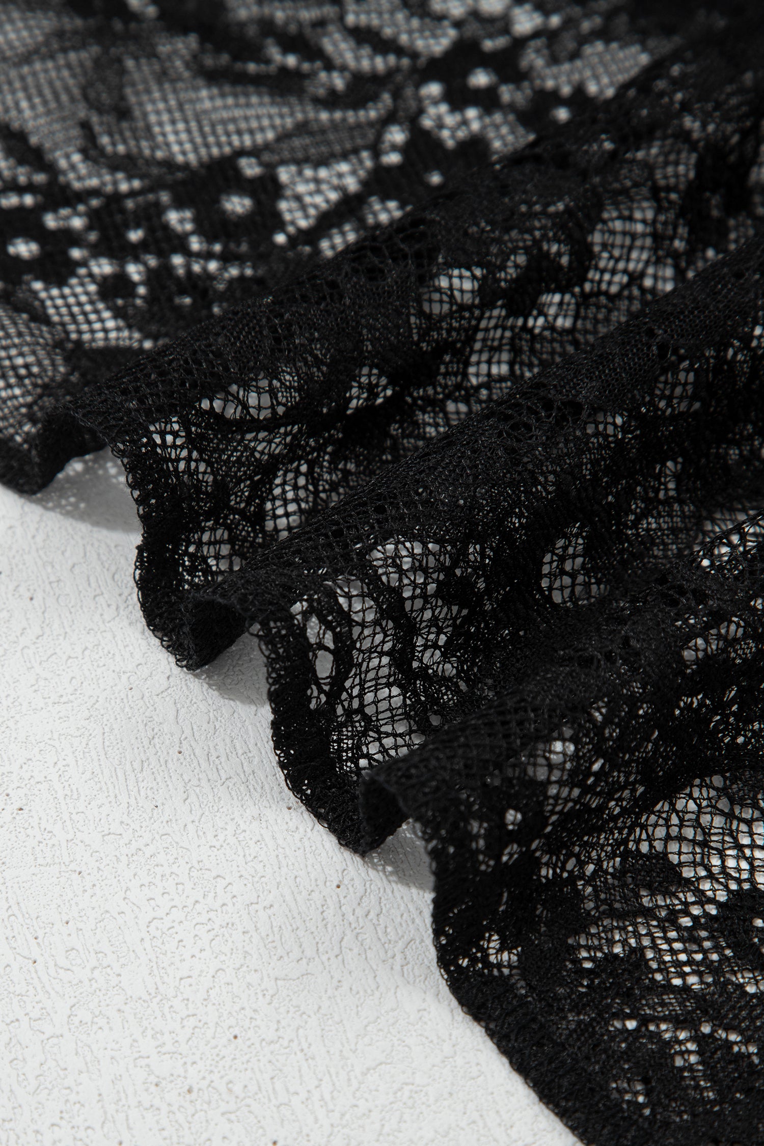 Black Asymmetric Polka Dot Print Sheer Lace Patchwork Maxi Skirt-Bottoms/Skirts & Petticoat-[Adult]-[Female]-2022 Online Blue Zone Planet