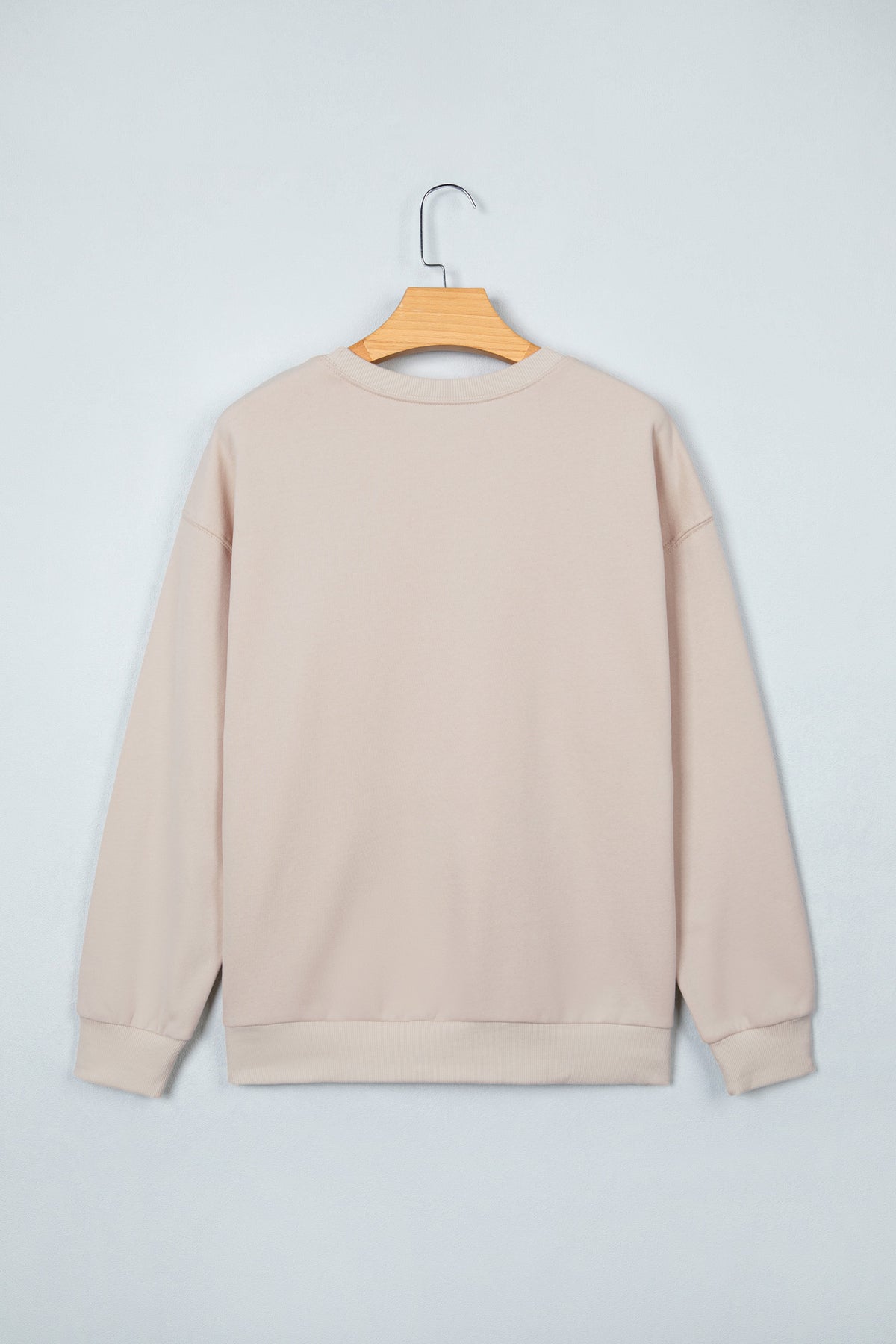 Beige GOOD LUCK Western Horse Print Oversized Pullover Sweatshirt-Tops/Sweatshirts & Hoodies-[Adult]-[Female]-2022 Online Blue Zone Planet