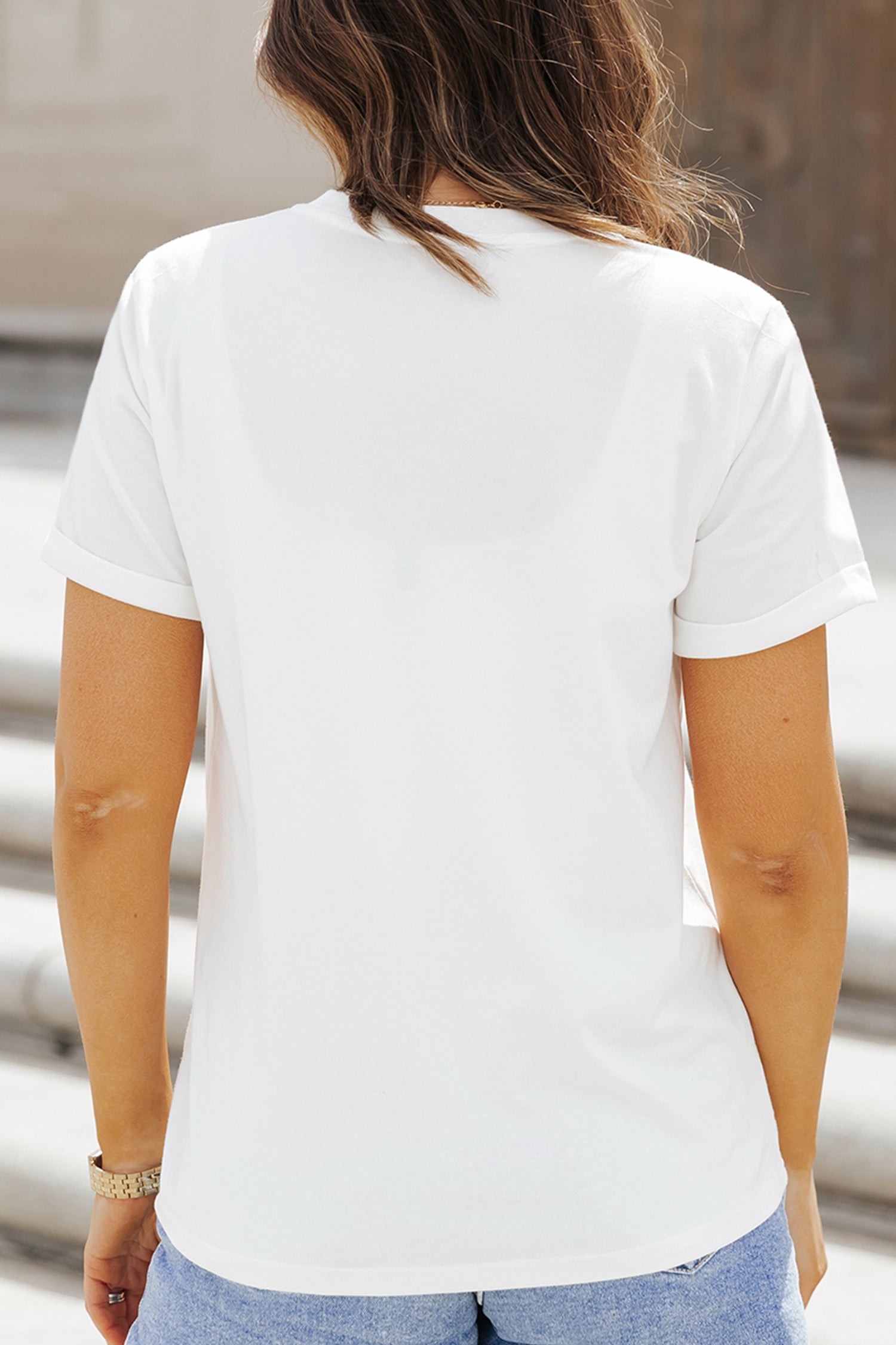 White Irish Leopard Clover Embroidered Patch Graphic Tee-Graphic Tees-[Adult]-[Female]-2022 Online Blue Zone Planet