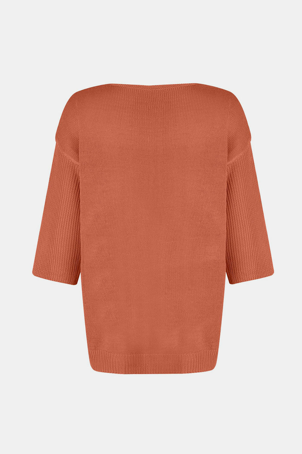 V-Neck Three-Quarter Sleeve Knit Top-TOPS / DRESSES-[Adult]-[Female]-2022 Online Blue Zone Planet