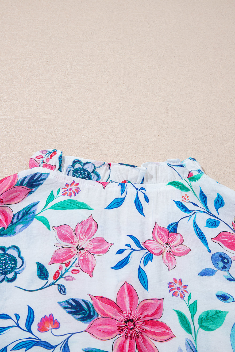 Pink Floral Print Lace Detail Button-Up Long Sleeve Shirt-Tops/Blouses & Shirts-[Adult]-[Female]-2022 Online Blue Zone Planet